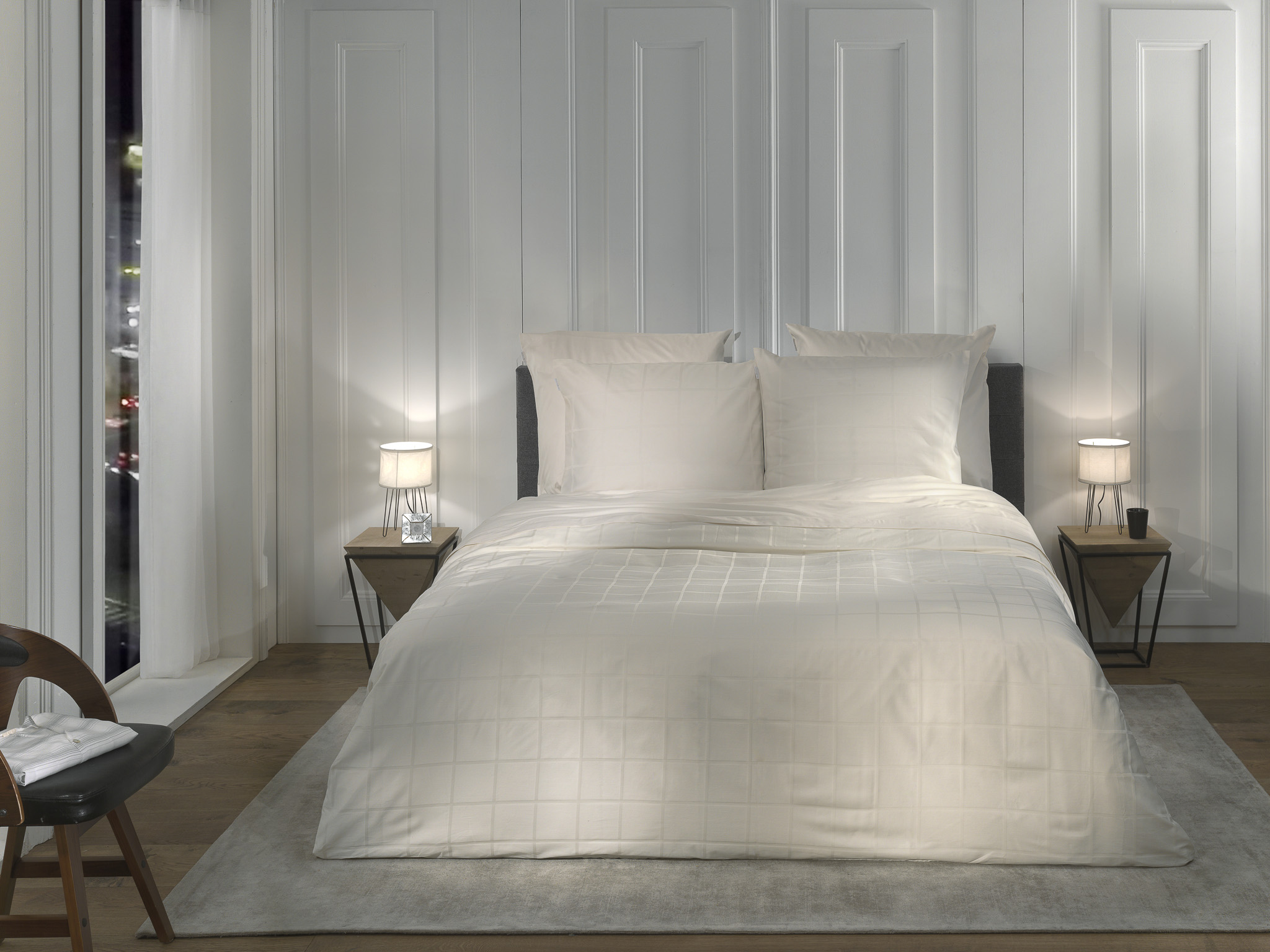 Bettwäsche DIAMANTE ca. 200x200cm in Farbe Off-White