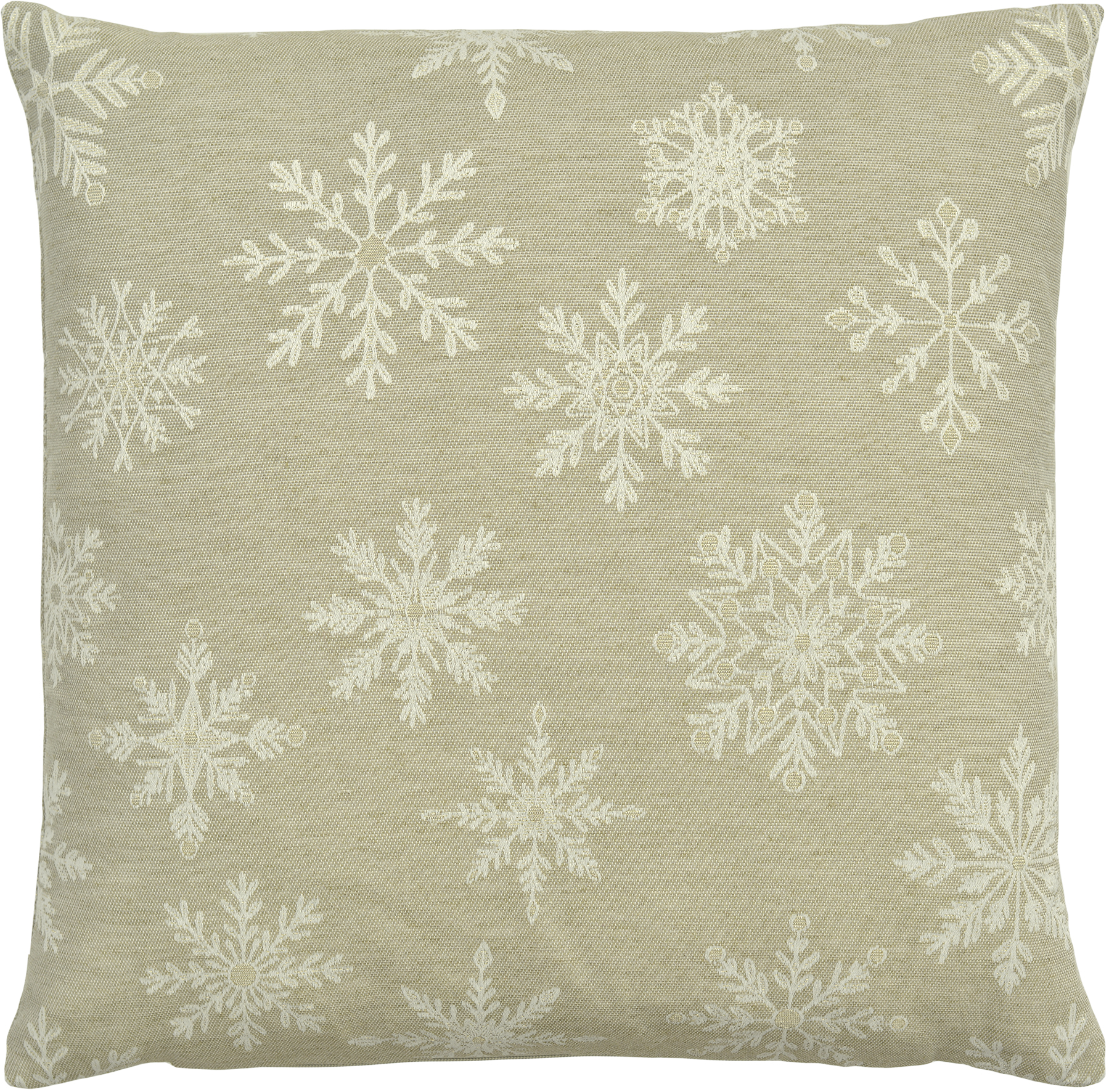 Sander Kissenhülle CRISTALLO BUIO ca. 50 x 50cm in Farbe taupe, Kissen, Schneeweiss Muster, Stoffkissen, Winterdeko, Kissenbezug