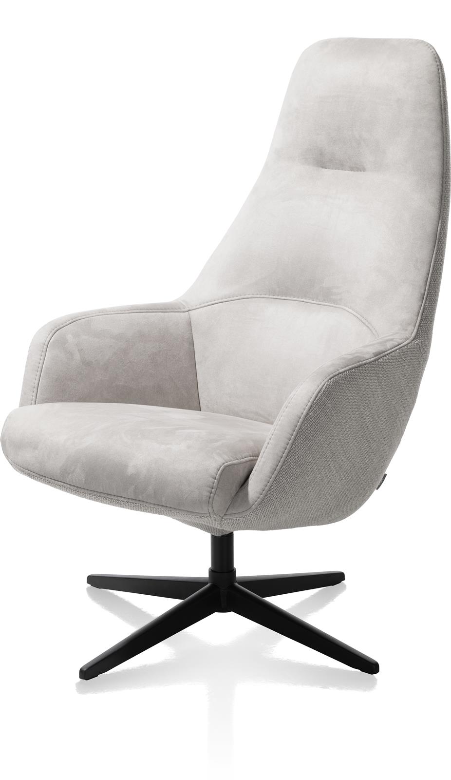 XOOON Sessel mit Hocker VERNON in Rücken:Stoff Vito Kiesel PG15