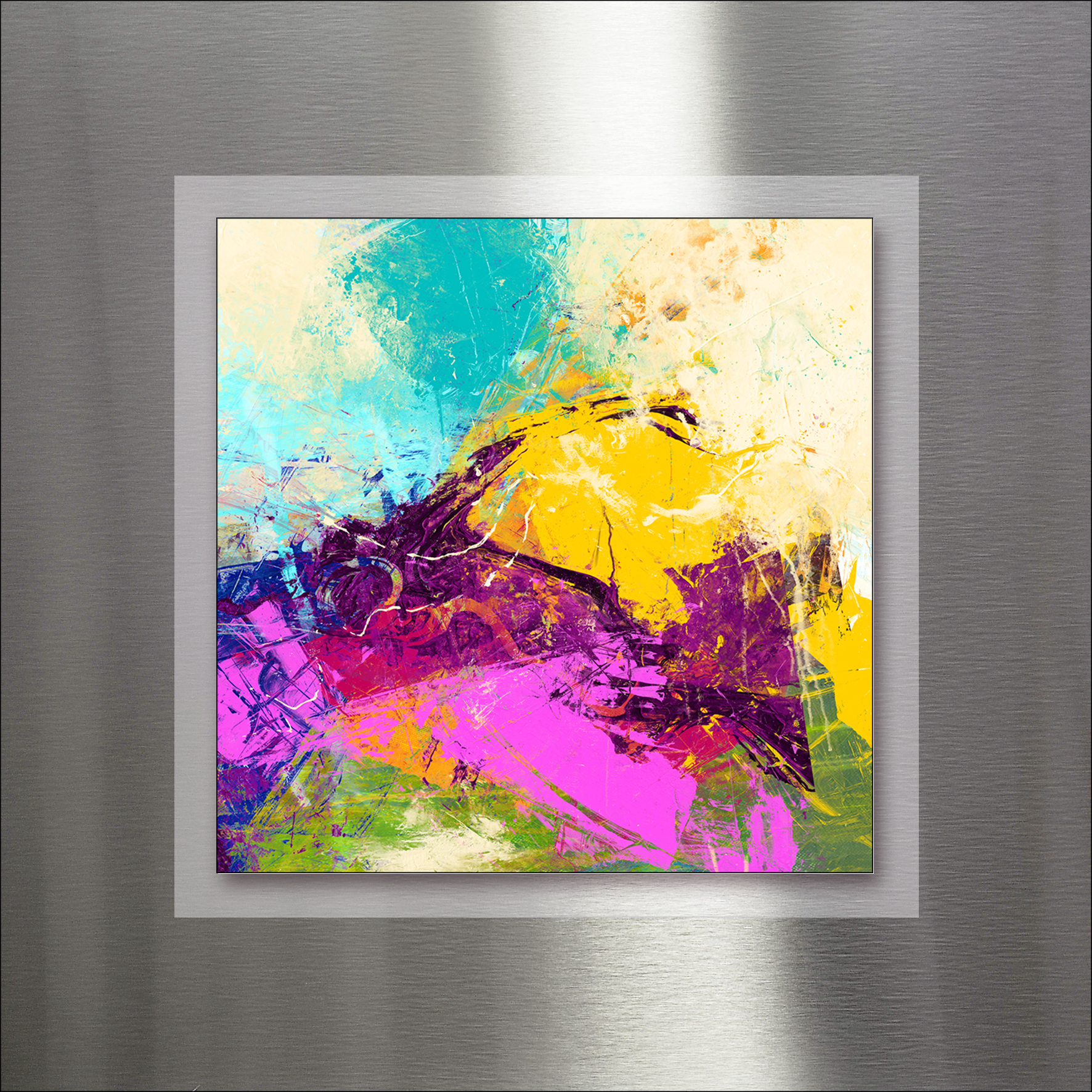 PRO ART Double-Alu - Dibond bedruckt mit Aufsatz aus Dibond 50x50cm Colorful Way IV