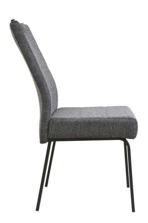 Hela Stuhl ELVAS II S ca. B48 H97 T68 cm in Stoff Brego Anthrazit 28, Stuhl, Gartenstuhl, Sessel, Stoffbezug, Metallbeine
