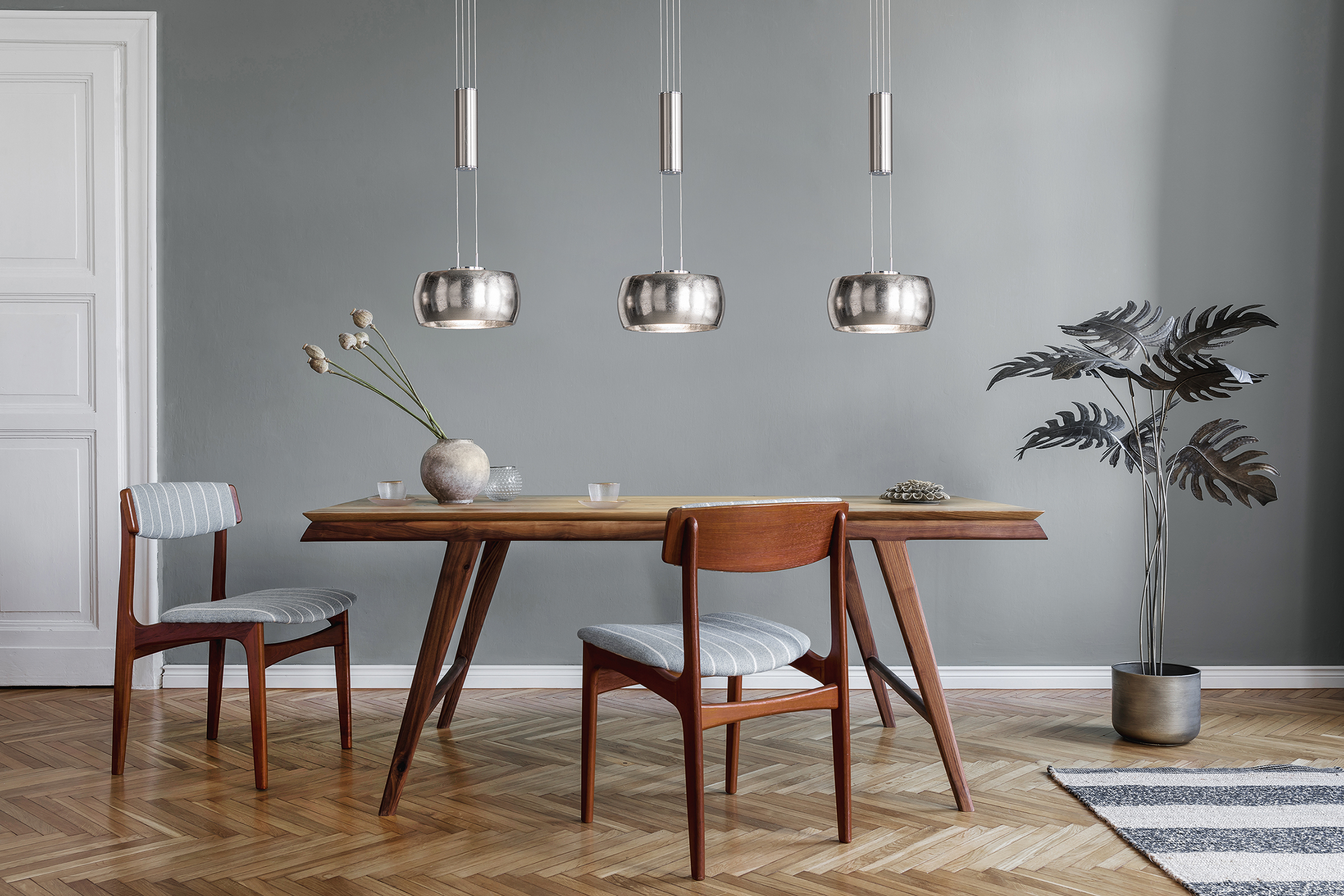 Fischer & Honsel LED-Pendelleuchte COLETTE 3-flammig in Farbe Nickel matt/Metall nickelfarbig antik Fischer & Honsel LED-Pendelleuchte COLETTE in Nickel matt/Metall nickelfarbig antik
