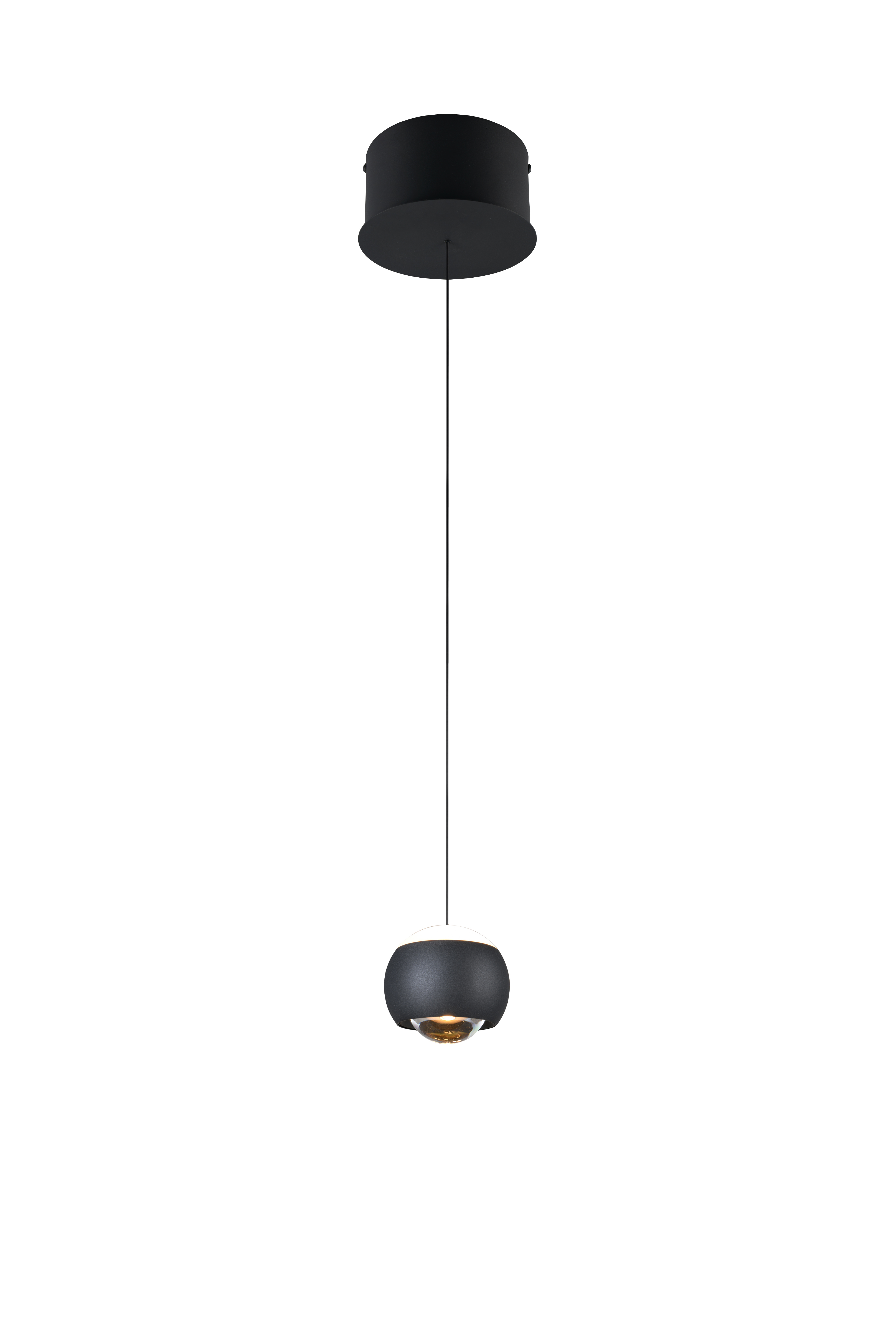 Musterring LED-Pendelleuchte CANNON in schwarz matt, Fernbed. Musterring LED-Pendelleuchte CANNON in schwarz matt, Fernbed.