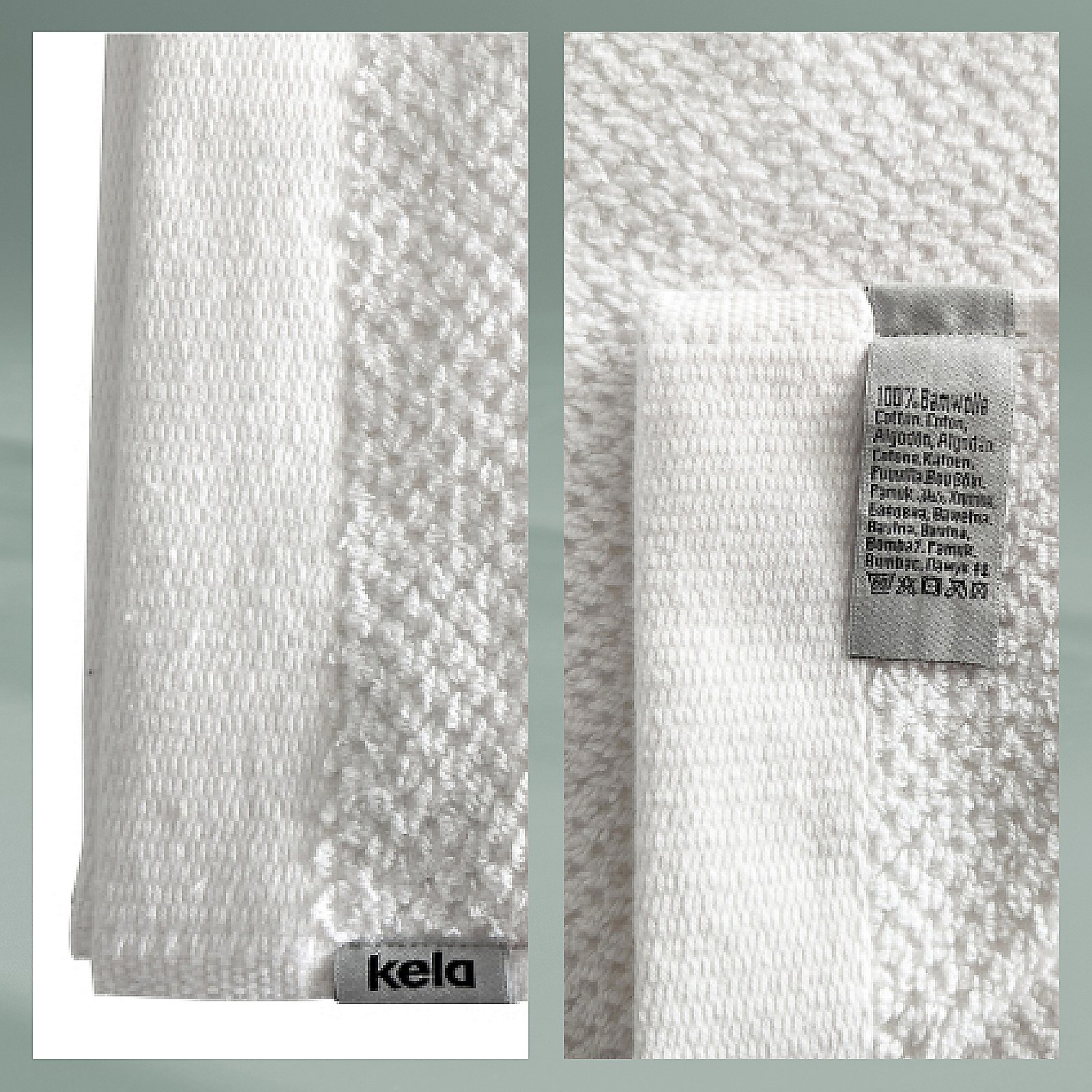 Kela Handtuch Lavinia LAVINIA in weiß,  towel, baumt, cotton, white, textured, Handtuch, Weiß, Frottee, Weich, Etikett