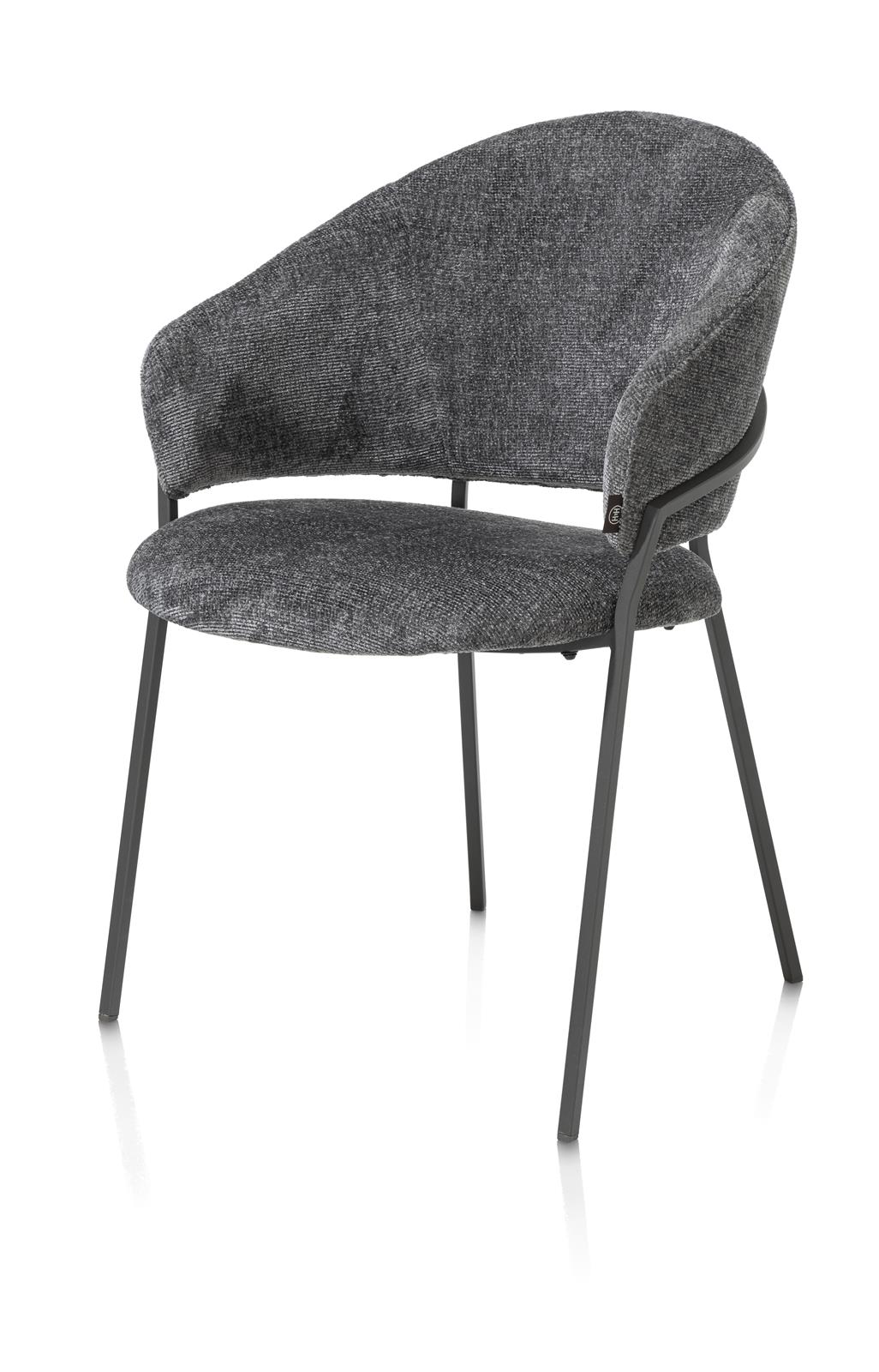 Henders & Hazel Armlehnstuhl LEYLA ca. B59 H85 T62 cm in Stoff Vulcano anthrazit