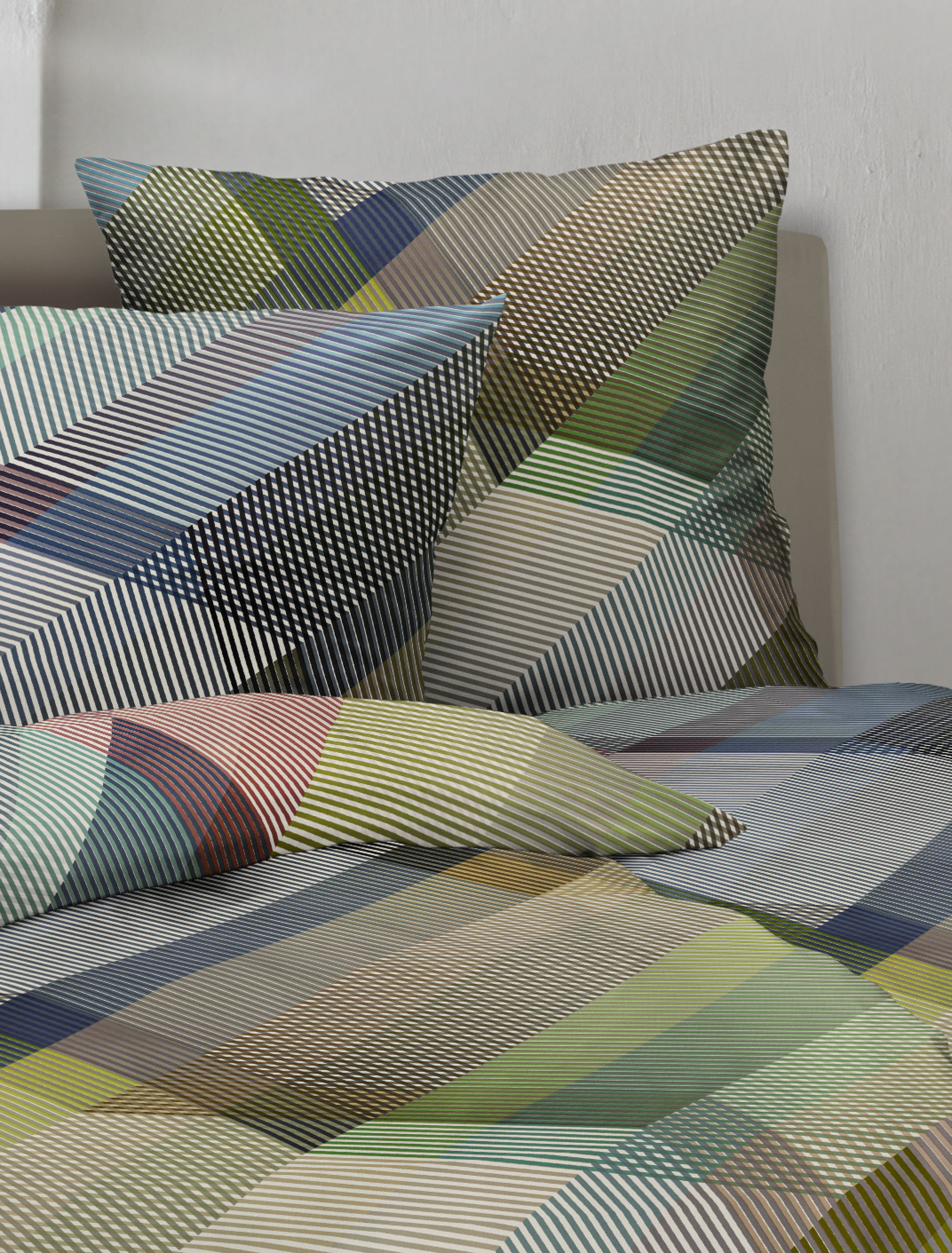 irisette Mako-Satin Bettwäsche WAVE in Farbe ca. 135x200cm, Bettwäsche, Kissenbezug, Streifenmuster, Geometrische Muster, Mehrfarbig
