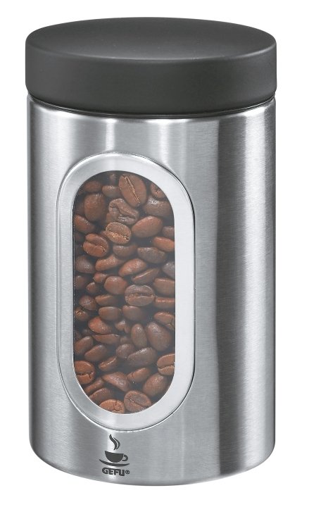 GEFU Kaffeepad-Dose Piero schwarz/silber