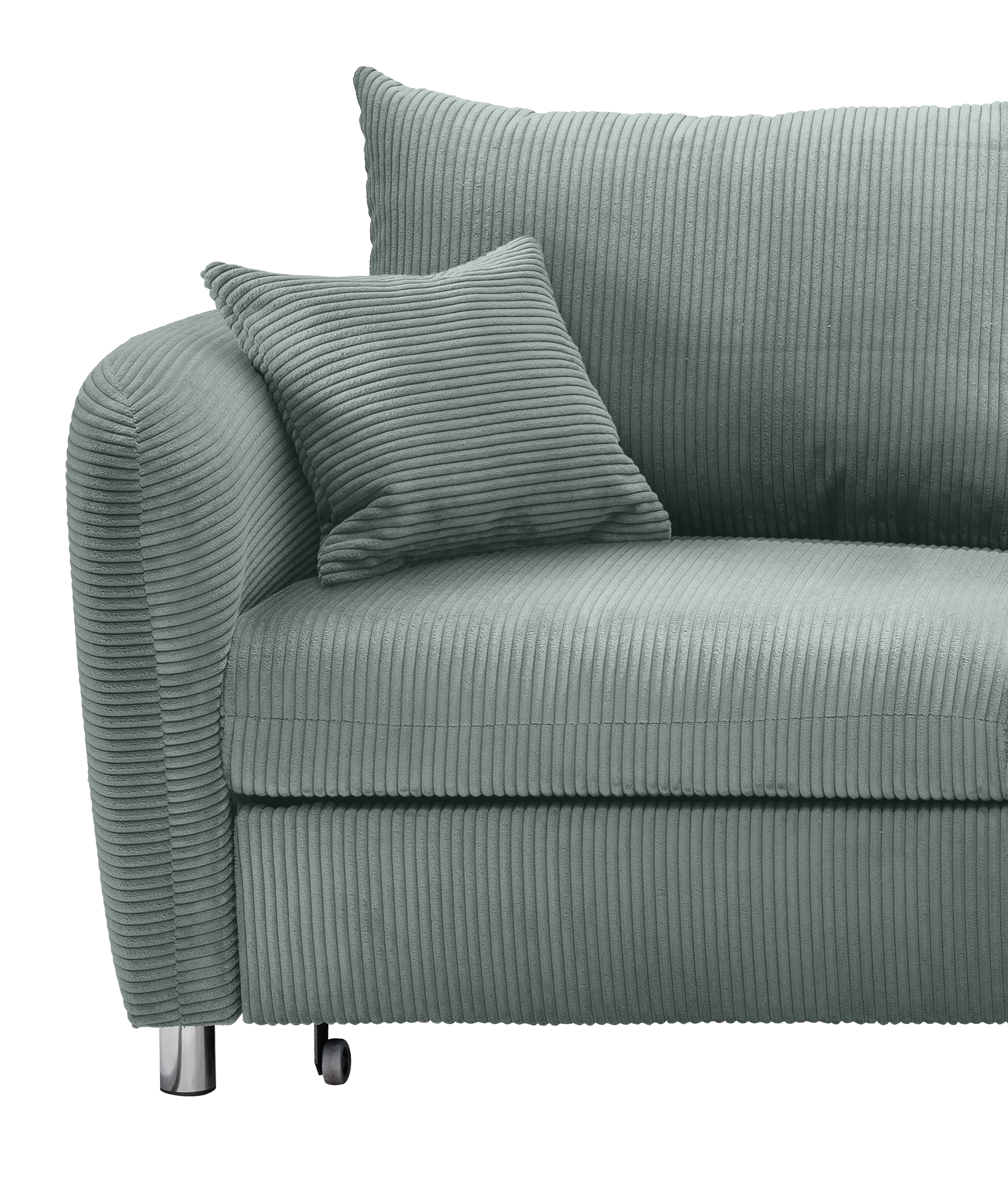 Polstergruppe VINO ca. 251x164cm ca. 217x145cm in Cord aqua, Sofa, Sessel, Cord-Struktur, Möbelstoff, Rückenkissen