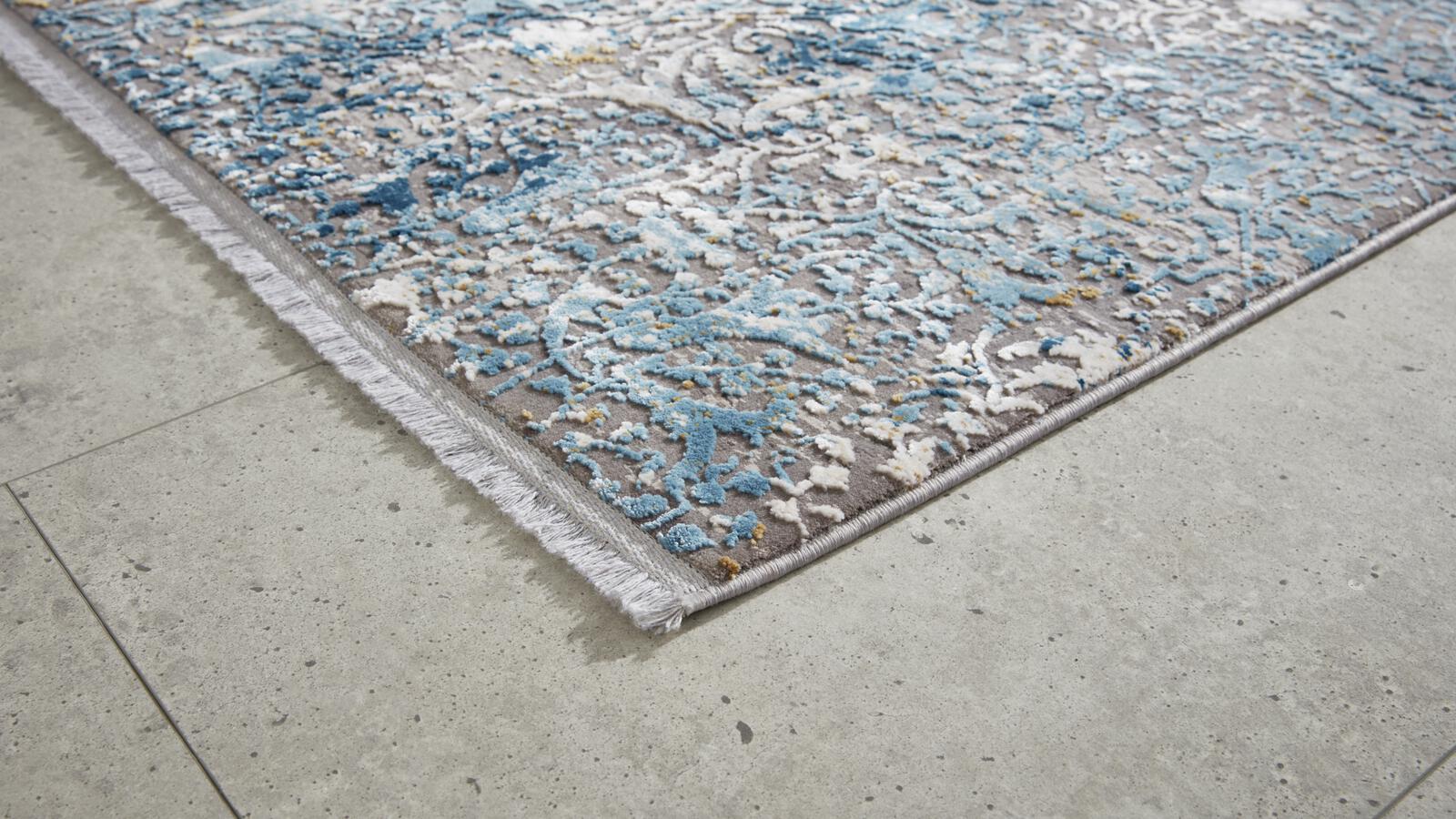 Interliving Webteppich L-8700 ca. 140 x 200 cm in grau-blau
