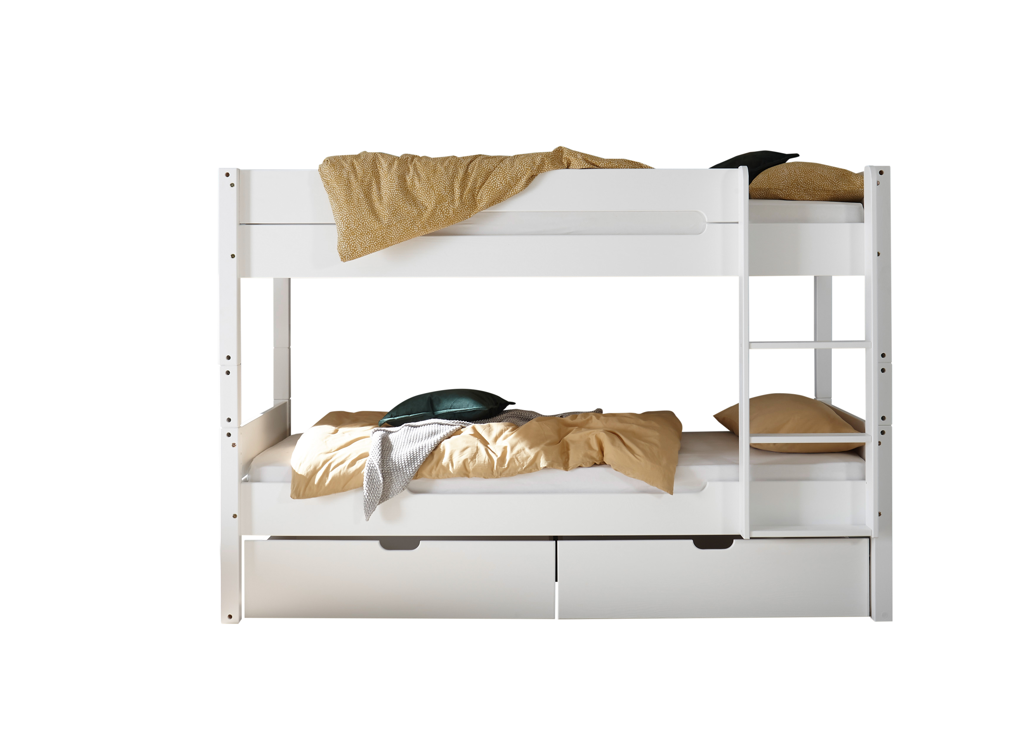  Etagenbett Set SOUND in Weiß Kiefer massiv