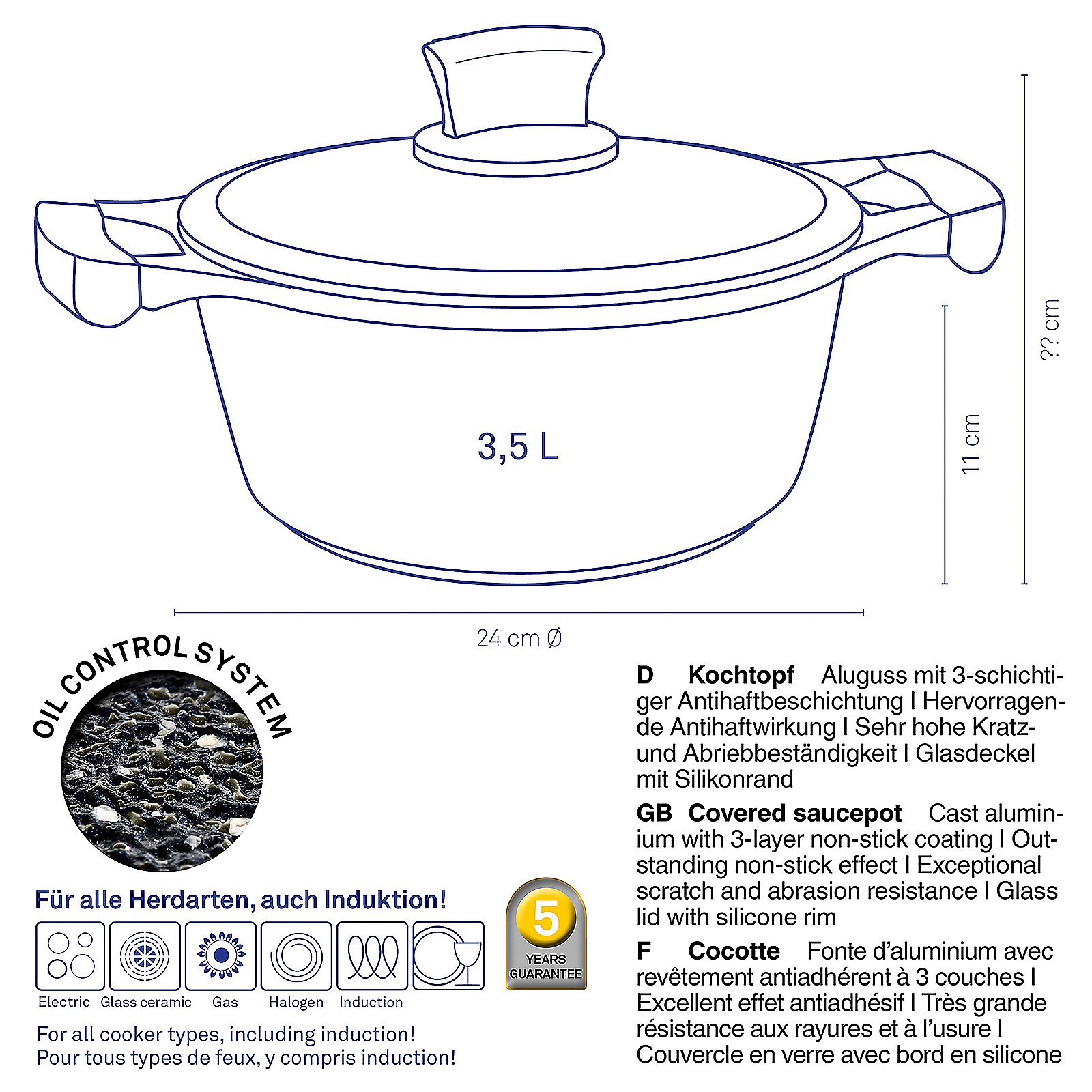 Kela Kochtopf Stella Nova STELLA NOVA in Schwarz, Kochgeschirr, Topf, Gerät, Elektrisches Gerät, Dampfgarer