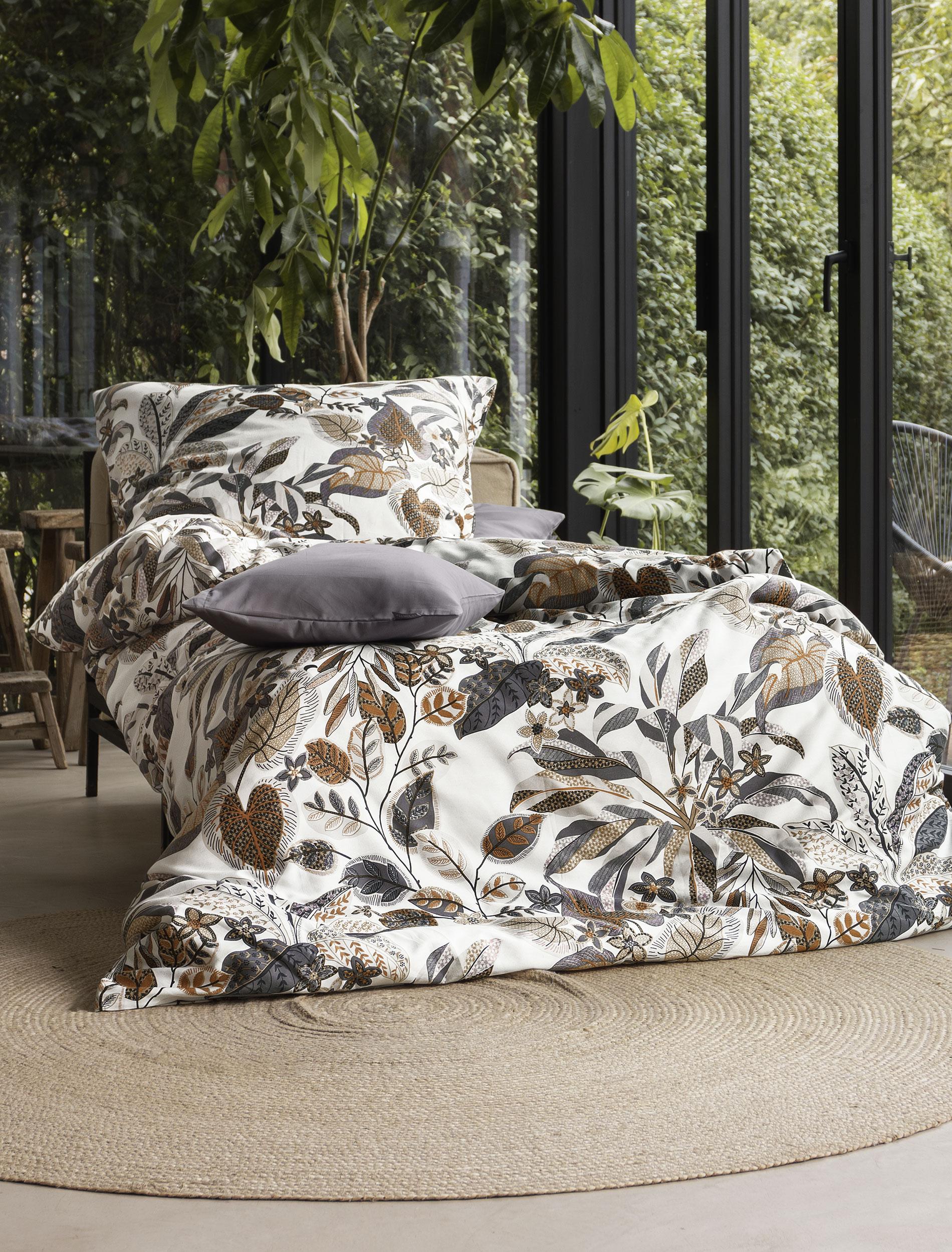 Irisette Mako-Satin Bettwäsche WAVE ca. 155x220cm in Farbe grau