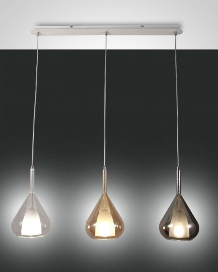 Pendelleuchte Lila in Amber Grau transparent Pendelleuchte Lila in Amber Grau transparent