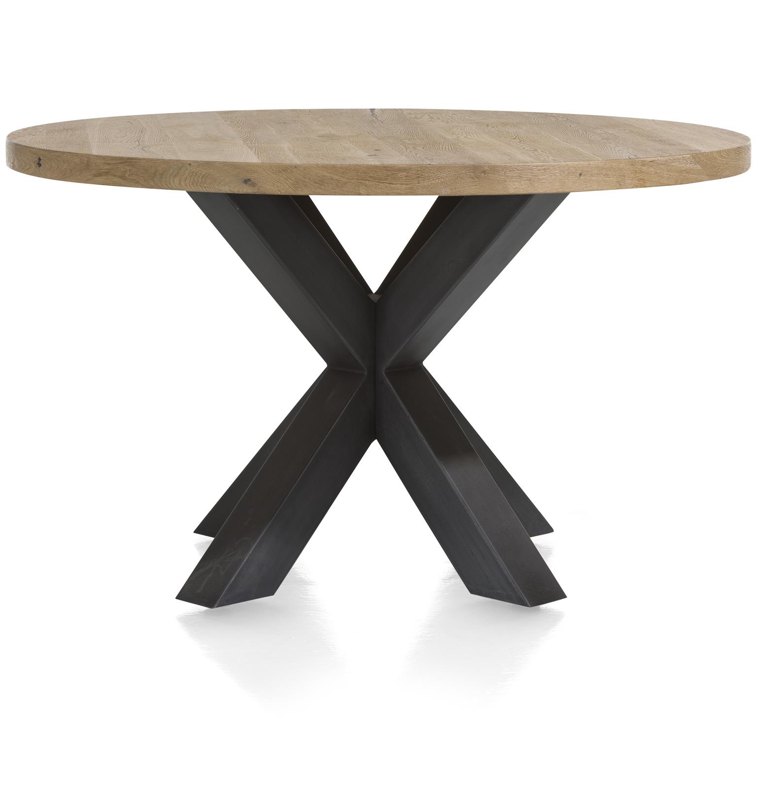 Henders & Hazel Esstisch Metalox Ø ca. 130 cm, in Railway brown/schwarz