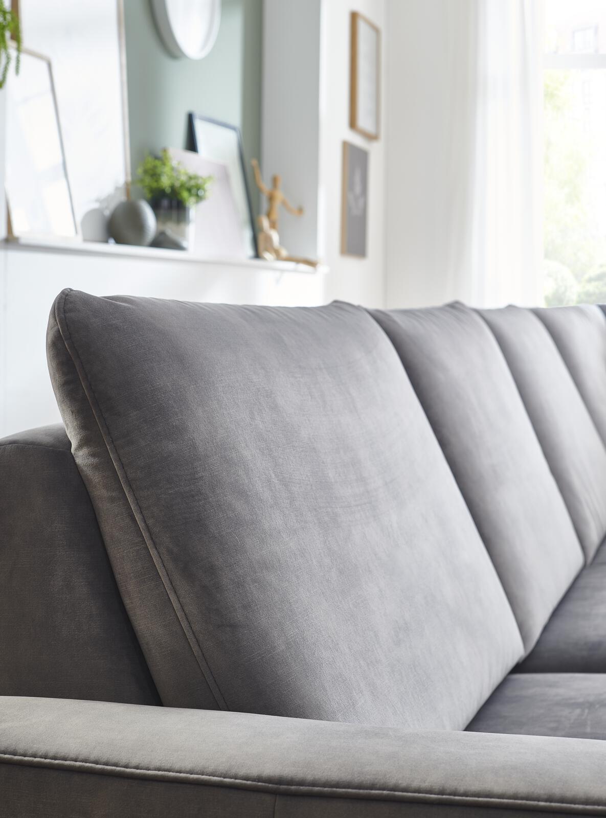 Modulmaster Wohnlandschaft ca. 332x220cm in Stoff Amira silver