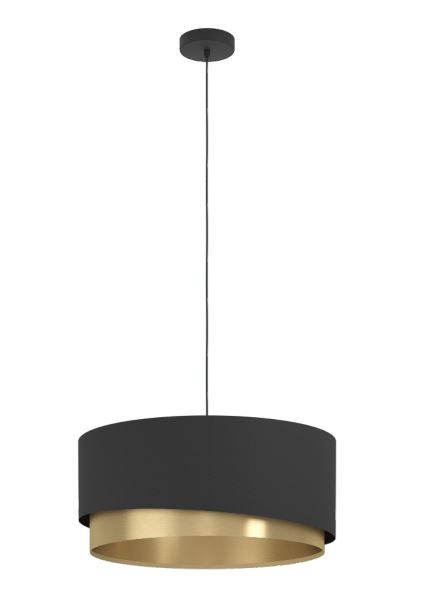 Eglo Leuchten Hängeleuchte MANDERLINE in E27 schwarz/messing, Lampe, Leuchte, Deckenleuchte