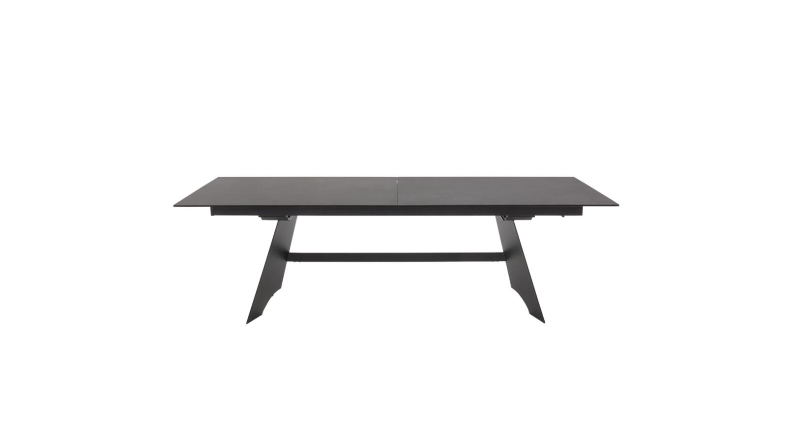 Interliving Ausziehtisch INTERLIVING-5123 in Platte Glas-Keramik Oxid, Esstisch, Schwarzer Tisch, Metallbeine, Glatte Platte, Ausziehbar? nein