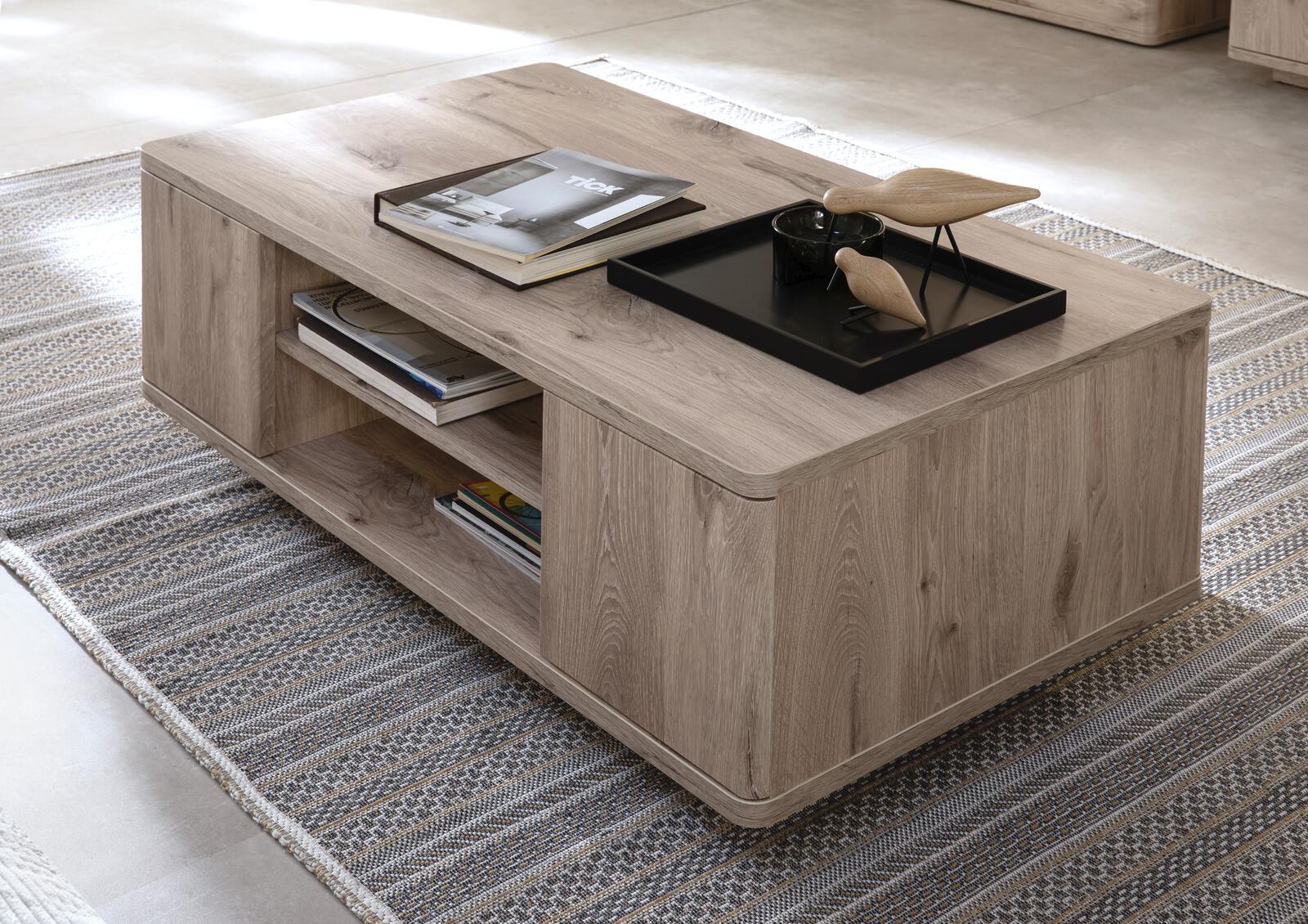 MCA Furniture Couchtisch MODENA ca. 115x65cm in Viking Oak Nachbildung