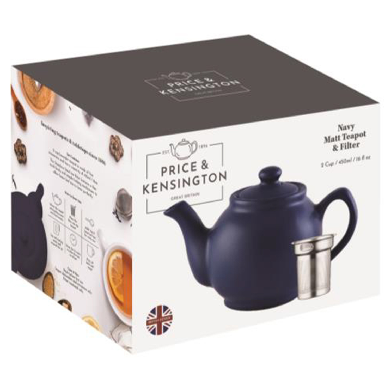 Profino P&K Set Teekanne + Teesieb, matt blau, 6 Tassen