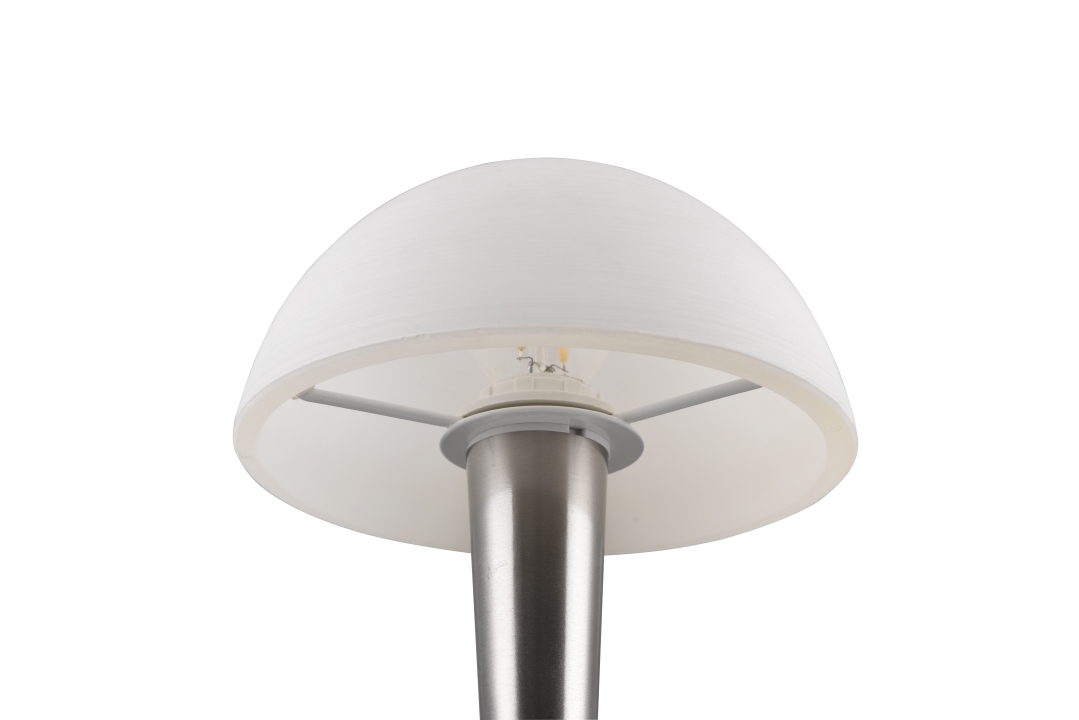 Reality LED-Tischleuchte CANARIA 1-flammig in Farbe Nickel matt, Glas weiß gewischt Reality Leuchten LED-Tischleuchte CANARIA in Nickel matt, Glas weiß gewischt