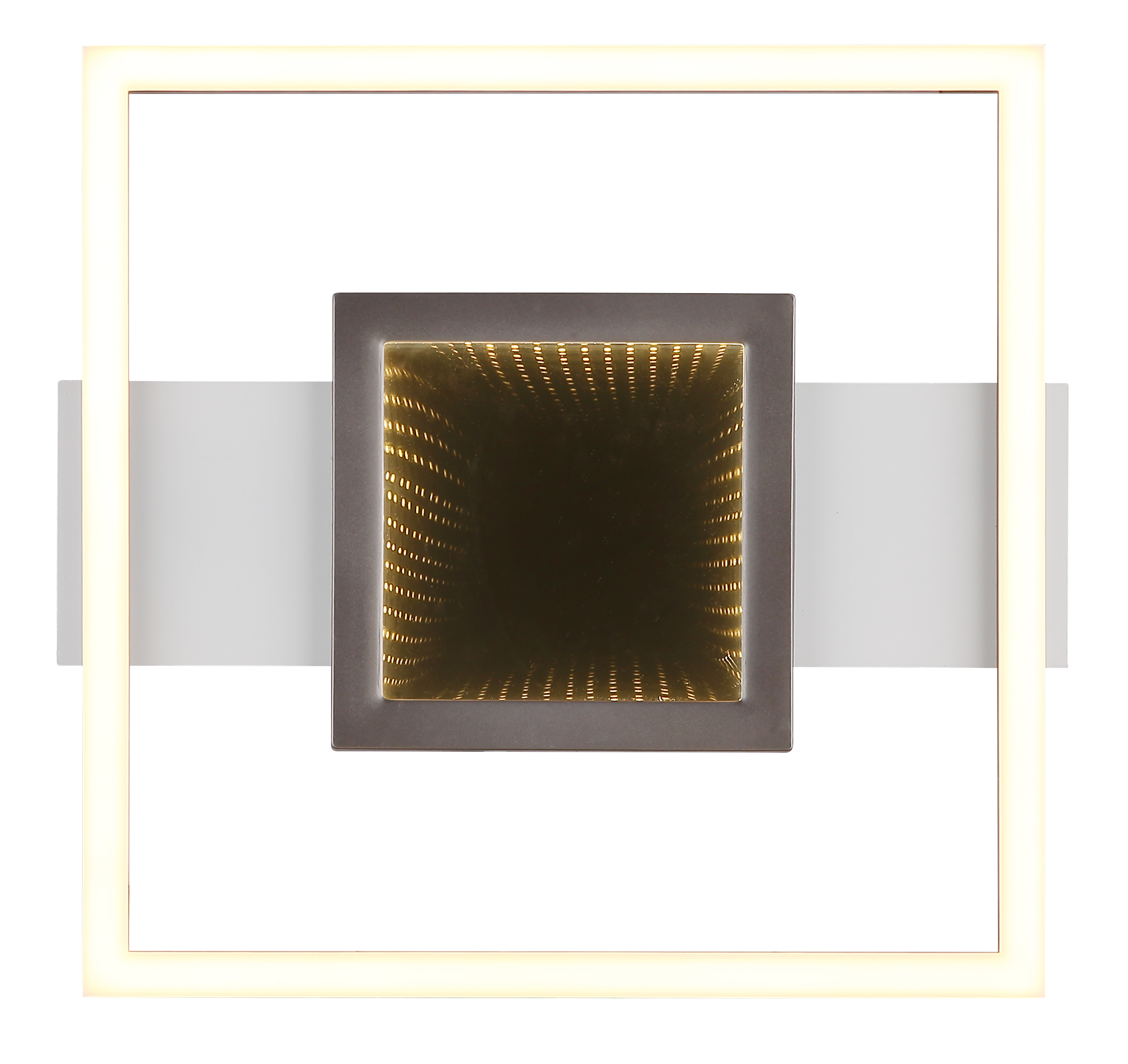 LED-Deckenleuchte in Fb. Weiß Matt, kaffee, opal, quadratisch, Wandleuchte, eingebautes Licht, goldenes Innere, urbanes Design