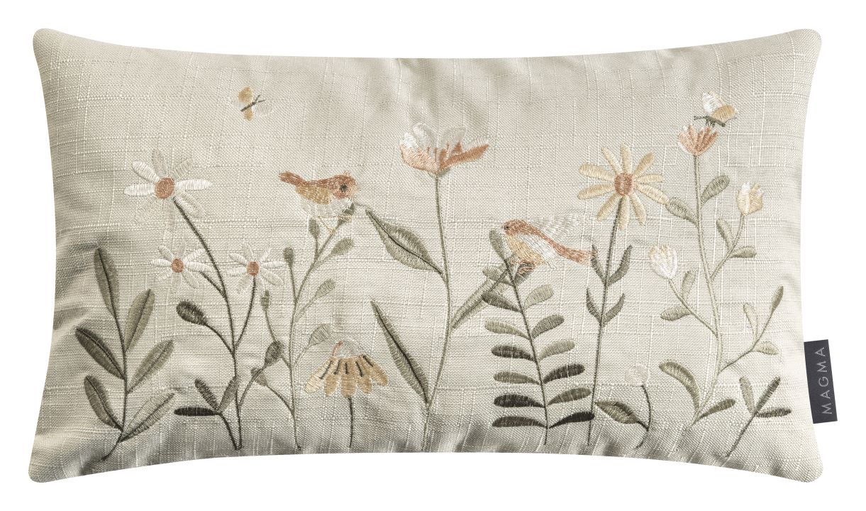 Magma Heimtex Kissenhülle LOTTA ca. 30x50cm in Farbe pastellgrün, Kissen, Dekoration für Zuhause, Pflanze