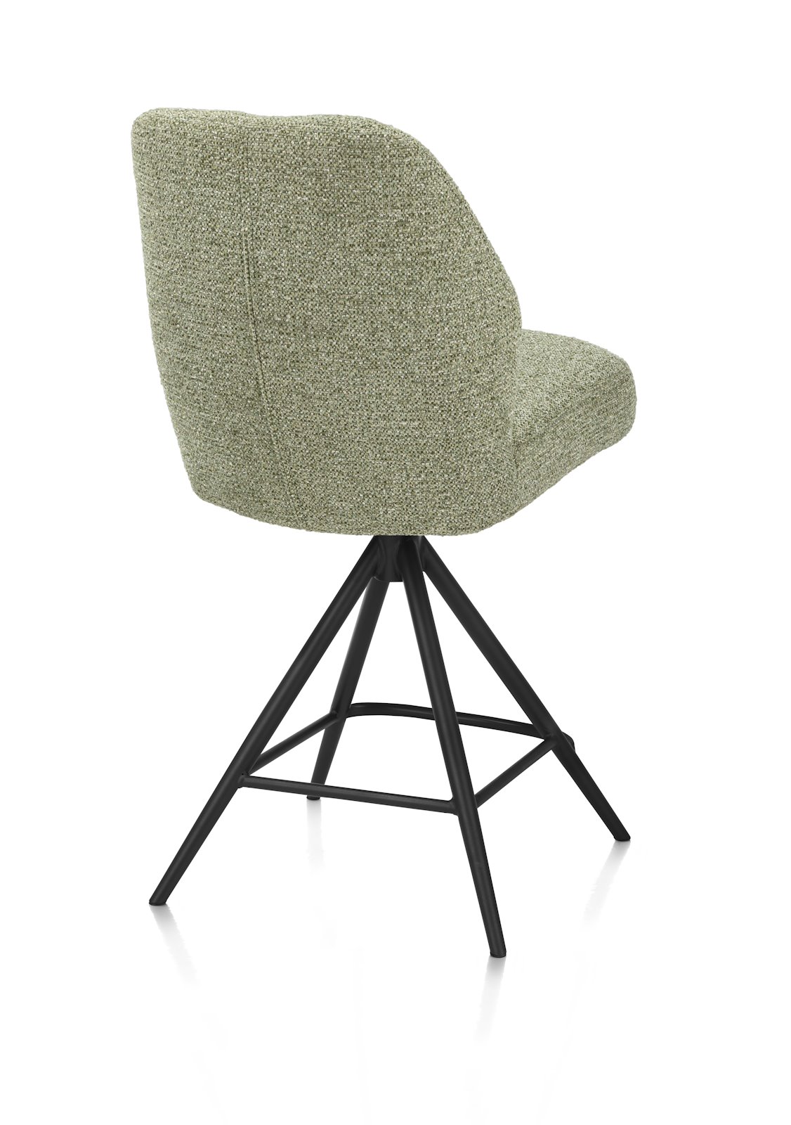 // Stoff Sevilla oliv // Metallgestell off black // drehbar mit Rückholfunktion // ca. B48 H100 T61, Stuhl, Sessel, Samtbezug, Stahlgestell, hohe Rückenlehne