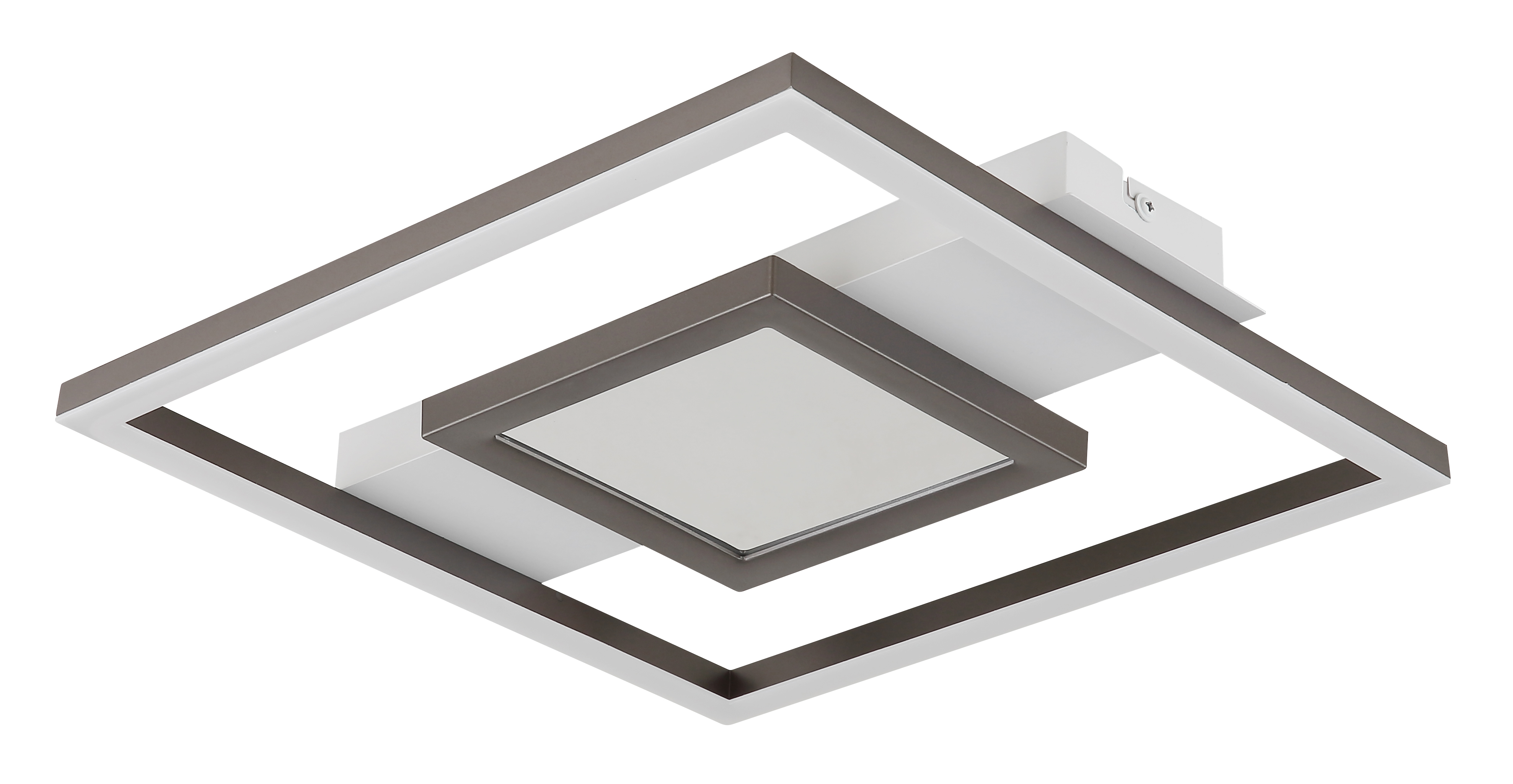 LED-Deckenleuchte in Fb. Weiß Matt, kaffee, opal LED-Deckenleuchte in Fb. Weiß Matt, kaffee, opal, deckenleuchte, quadratisch, metall, rahmen, lampe