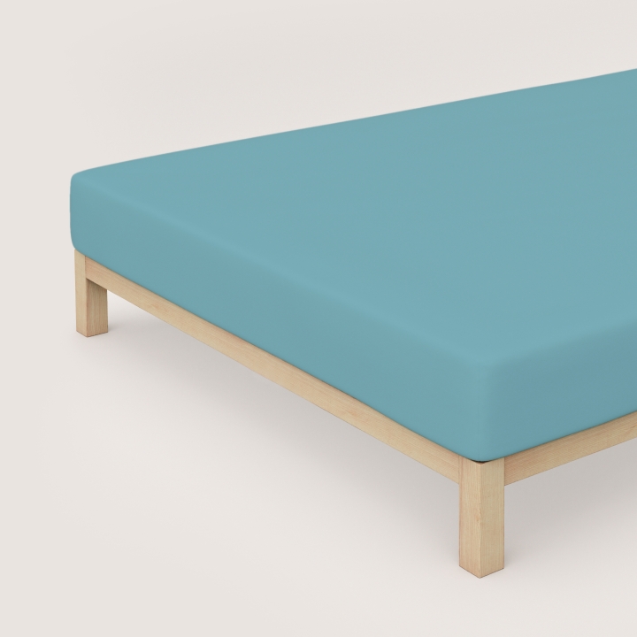 Schlafgut Casual Spannbettlaken ca. 90x190-100x200cm in Farbe Petrol Mid