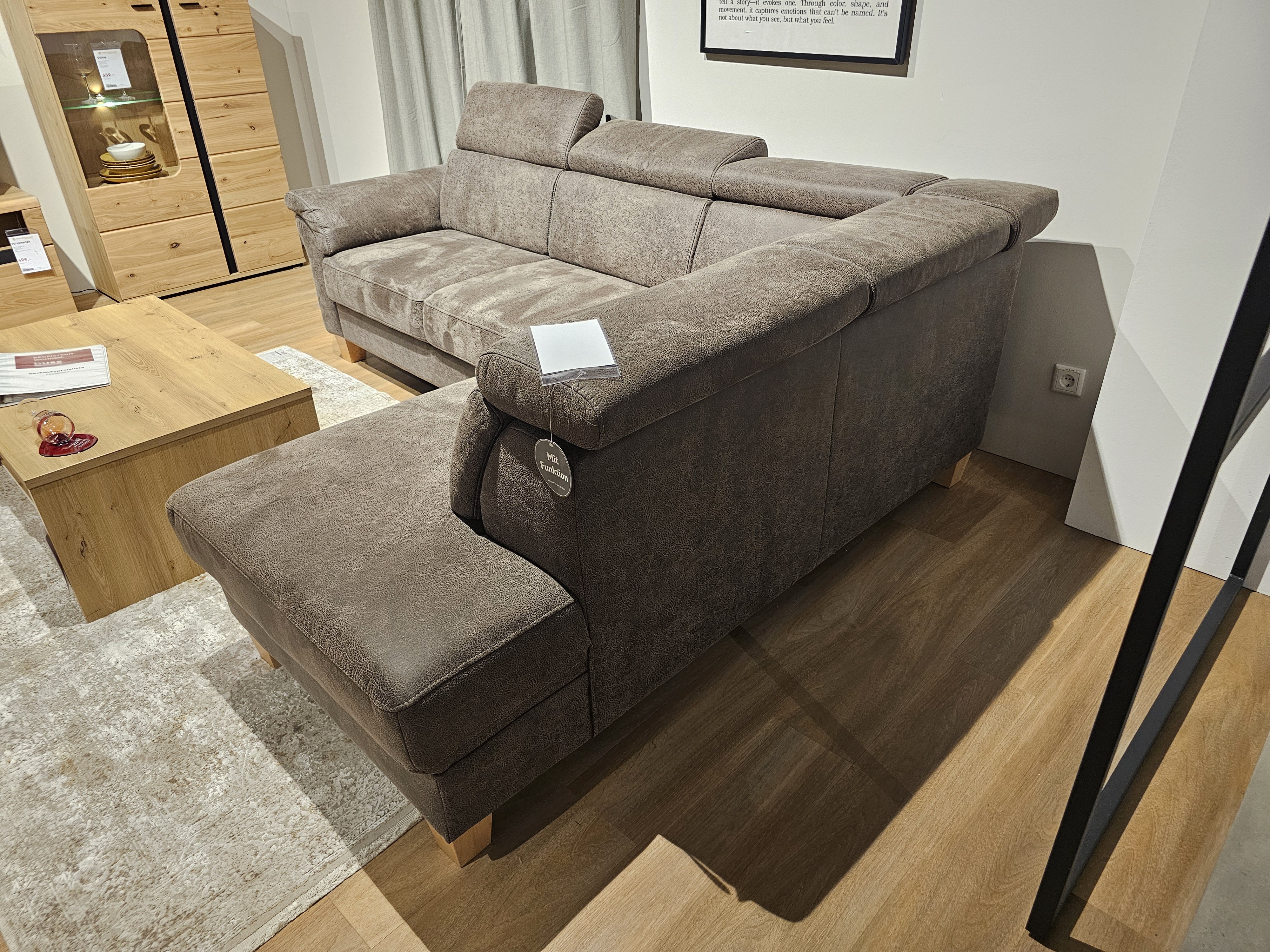 Wohnlandschaft ARNGAST in Taurus braun, Sofa, Ecksofa, Sitzmöbel, Stoffbezug, Grau
