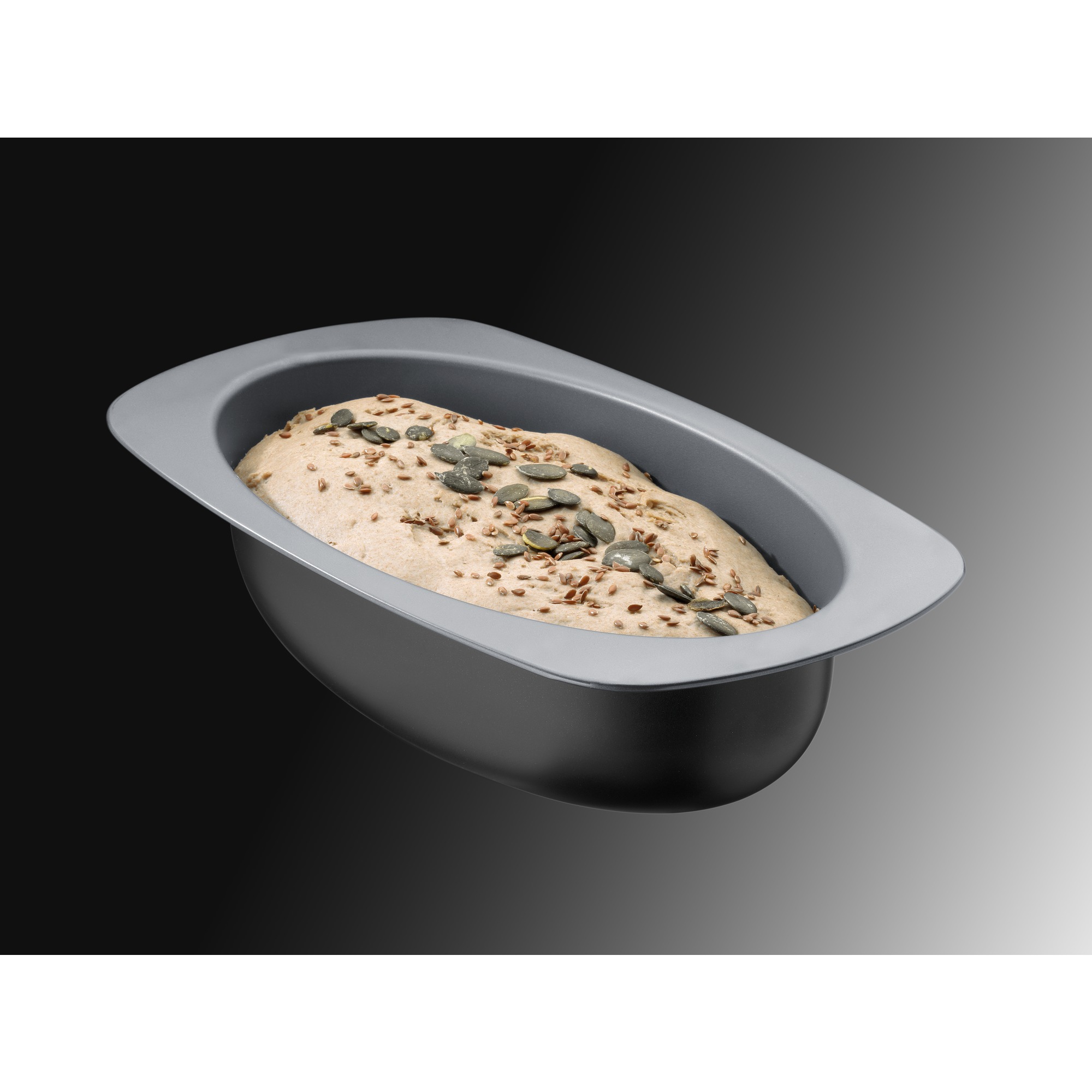 Kaiser Brotform oval 32 cm Brot Back Form in schwarz