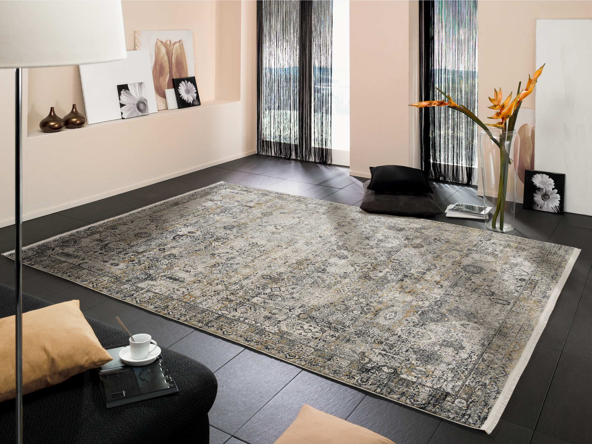 OCI Webteppich ca. 140x200cm in Farbe grau-gold