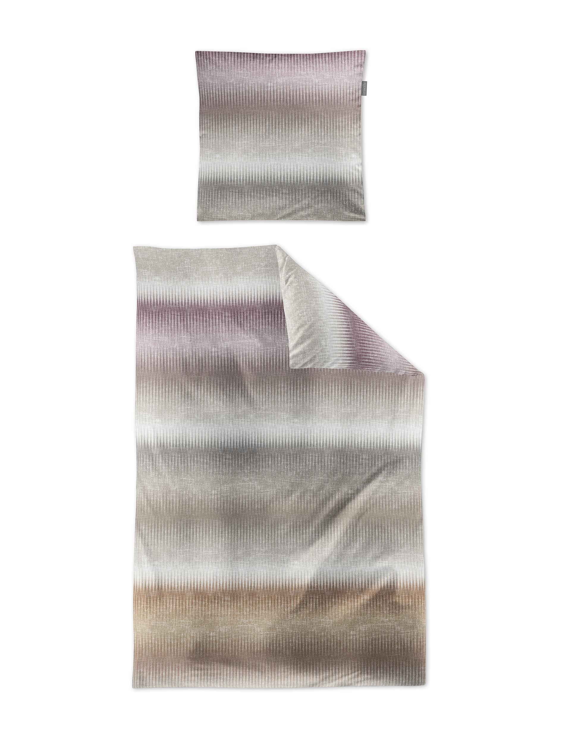 Irisette Mako-Satin Bettwäsche WAVE ca. 155x220cm in Farbe beere
