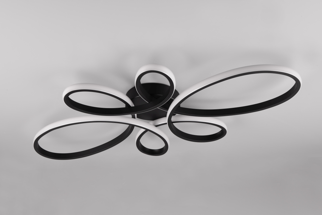 Trio LED-Deckenleuchte FLY 1-flammig in Farbe schwarz matt