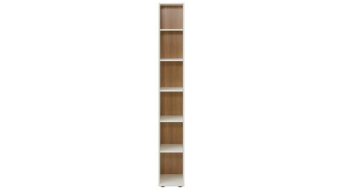 Interliving Regal-Schreibtisch-Kombination IL 2031 in Farbe Dekor/Front Tonweiß/Rückwand Risseiche, Schrank, Bücherregal, Holzoptik, Regalboden, Türloses Design