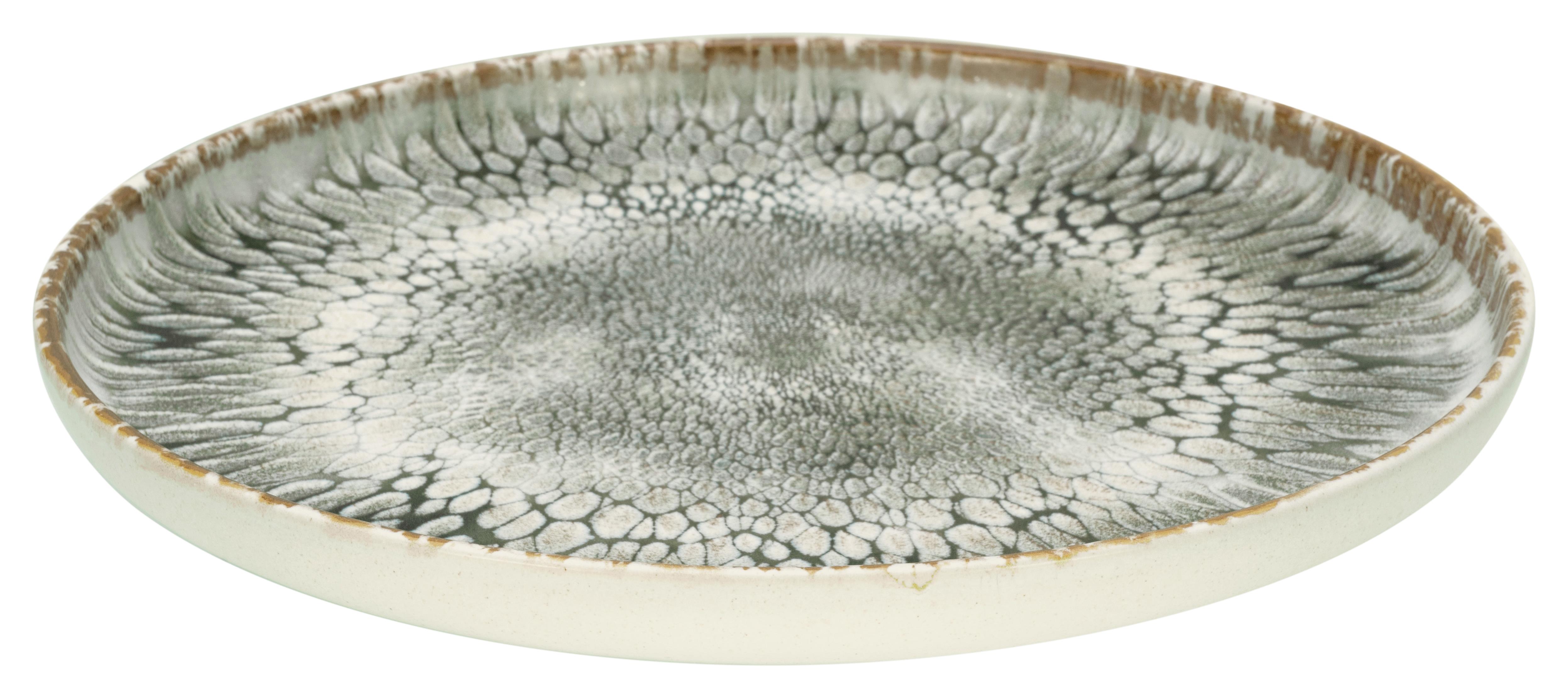 Creatable Speiseteller 28cm Uno Volcano in Farbe Grau, platte, keramik, speiseteller, glasur, muster
