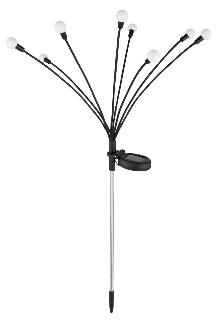 Globo LED-Solarleuchte SOLAR 8-flammig in Farbe Schwarz matt, Lampe