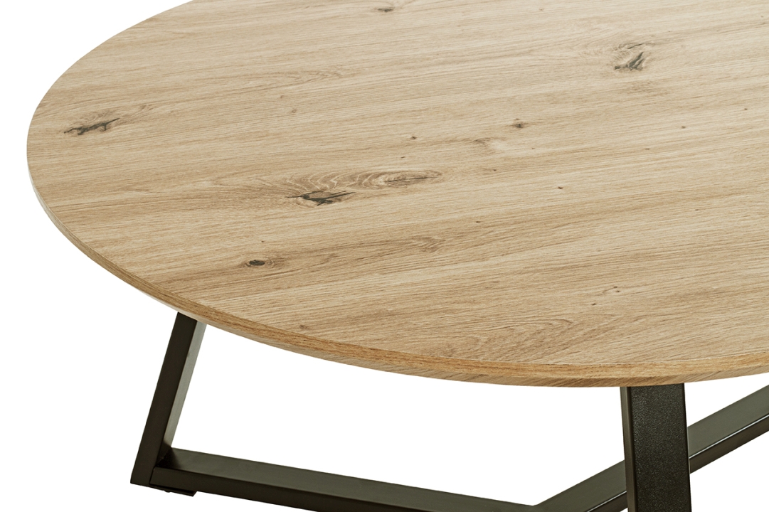 Haku Möbel Couchtisch in schwarz-Eiche, ca. H42xD80cm