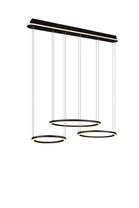 Trio LED-Pendelleuchte Morrison in schwarz matt 