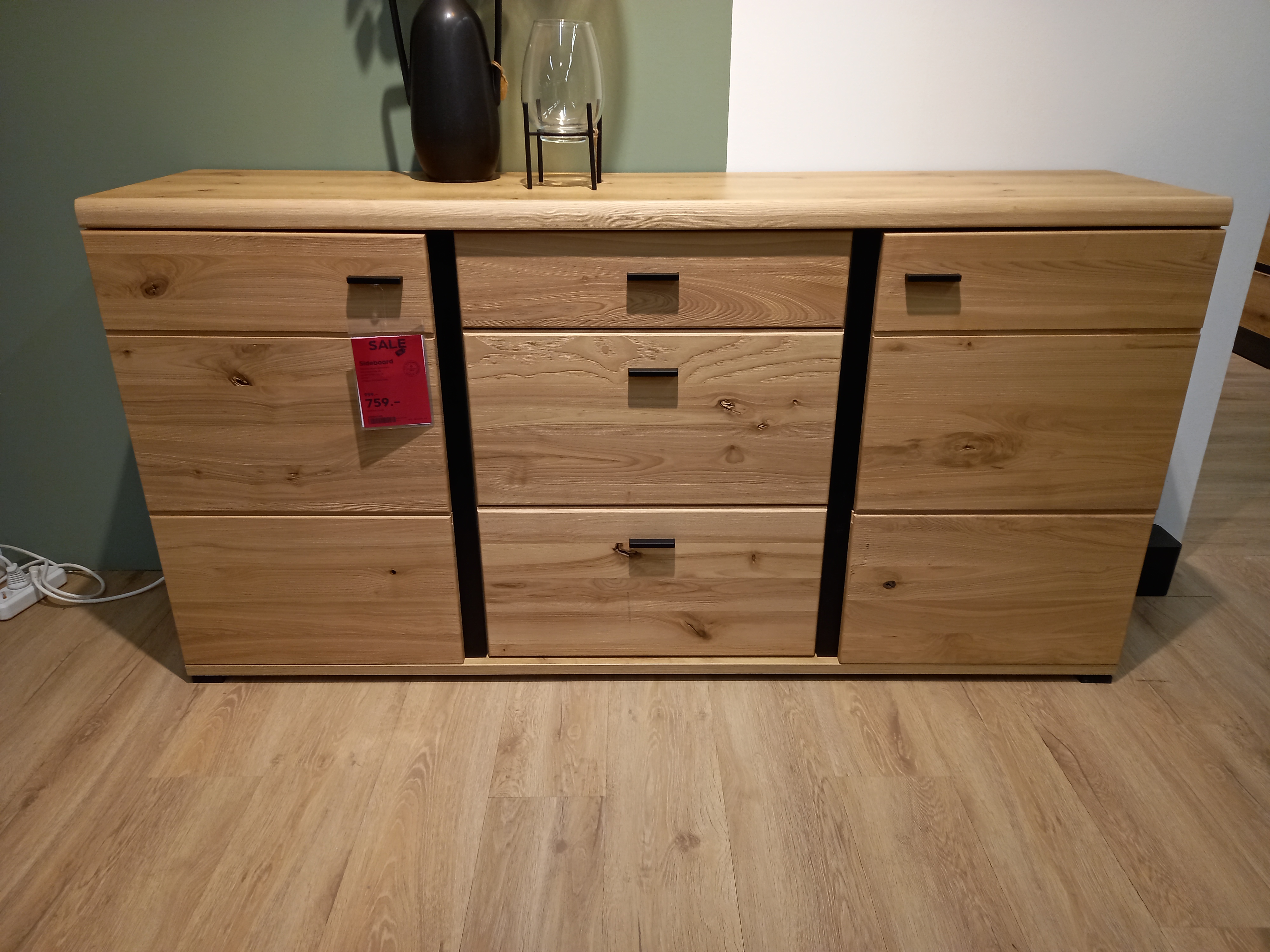 Sideboard SONOS II in Holzfarben, Sideboard, Eiche, Massivholz, Naturholz, Schubladen