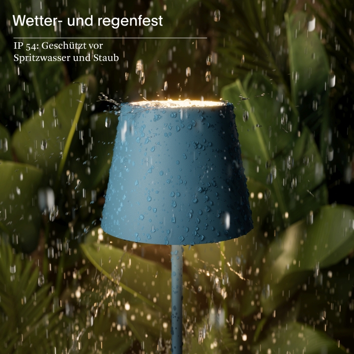 Sigor LED-Akku-Tischleuchte Nuindie in Farbe delphinblau, dimmbar