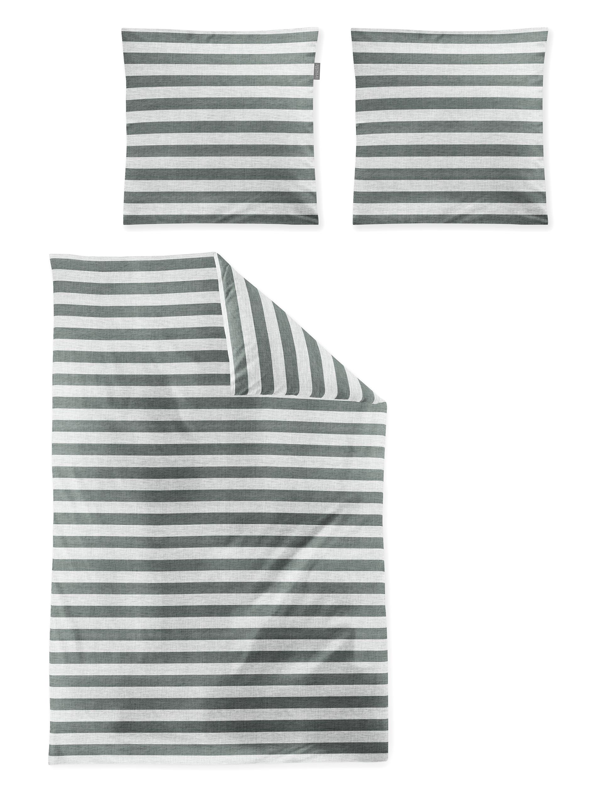 Irisette Mako-Satin Bettwäsche WAVE-HK ca. 135x200cm in Farbe salbei