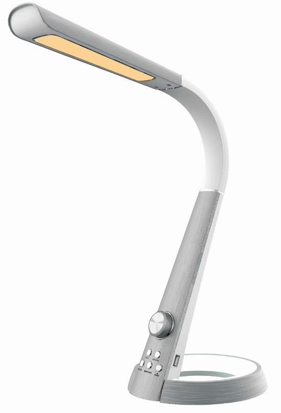 LED-Tischleuchte MITTI in silberfarben weiß, LED-Lampe, Tischlampe, Schreibtischlampe, Stahl, Dimmbar