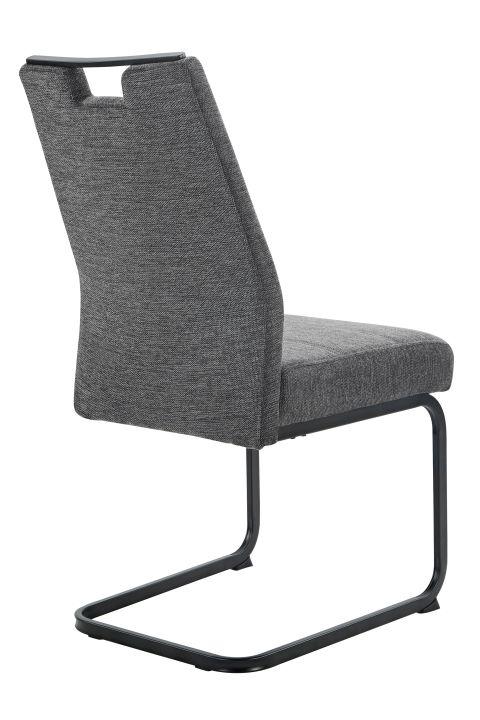 Hela Schwingstuhl KERSTIN II S ca. B47 H100 T64 cm in Stoff Brego anthrazit 28, Stuhlschale, Bequemes Sitzmöbel, Gepolsterter Stuhl, Stahlrahmen, Grau