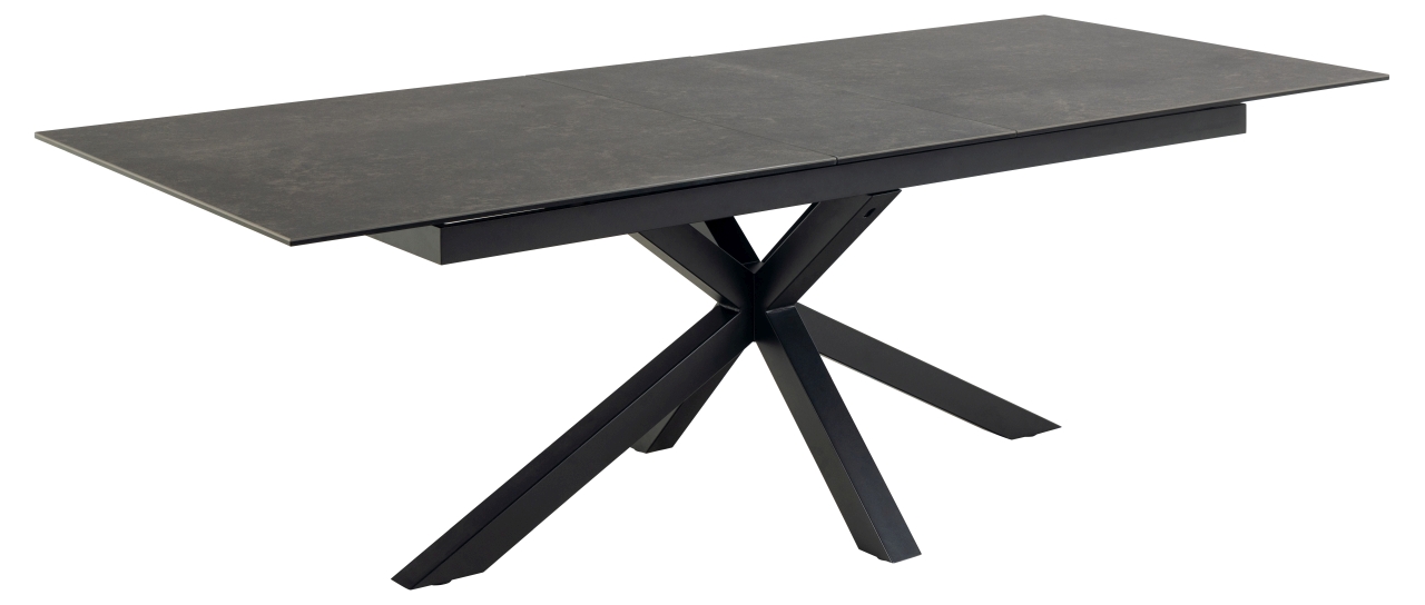 Actona Esstisch HEAVEN ca. 200/240x100cm in Fairbanks schwarz/schwarz matt