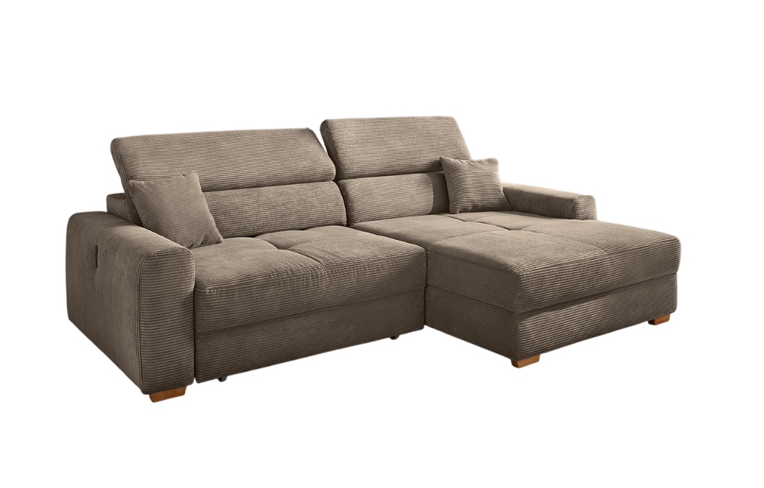 Wohnlandschaft Slider ca. 277x187 Braun JOB Polsterecke SLIDER ca. B279 H108 T186 cm in Dessin 426/18 Cord taupe, Moebel, Couch