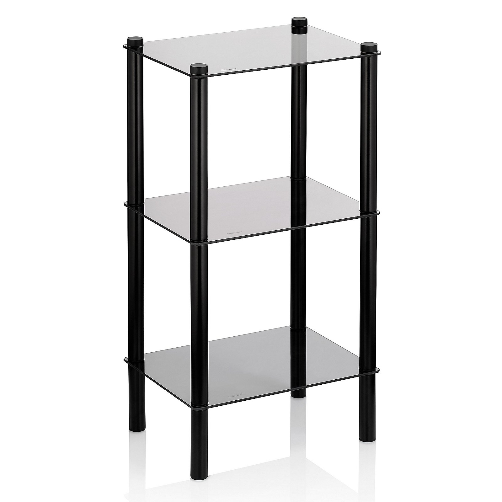 Kela Regal LARS in Farbe Schwarz Kela Regal LARS in Farbe Schwarz, Beistelltisch, Glas-Tisch, 3-etagiger Tisch, schwarz, Stahltisch
