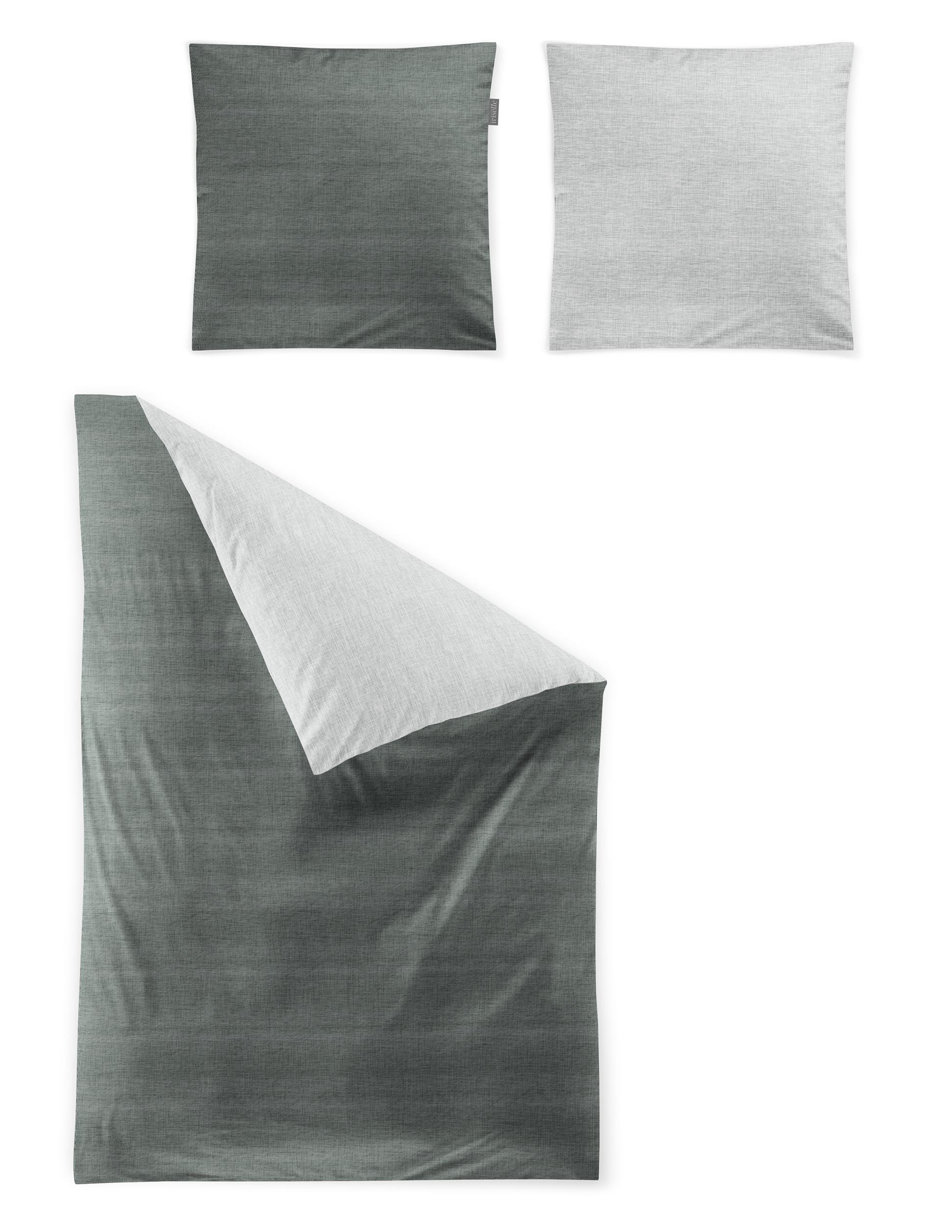 Irisette Mako-Satin Bettwäsche WAVE-HK ca. 135x200cm in Farbe salbei