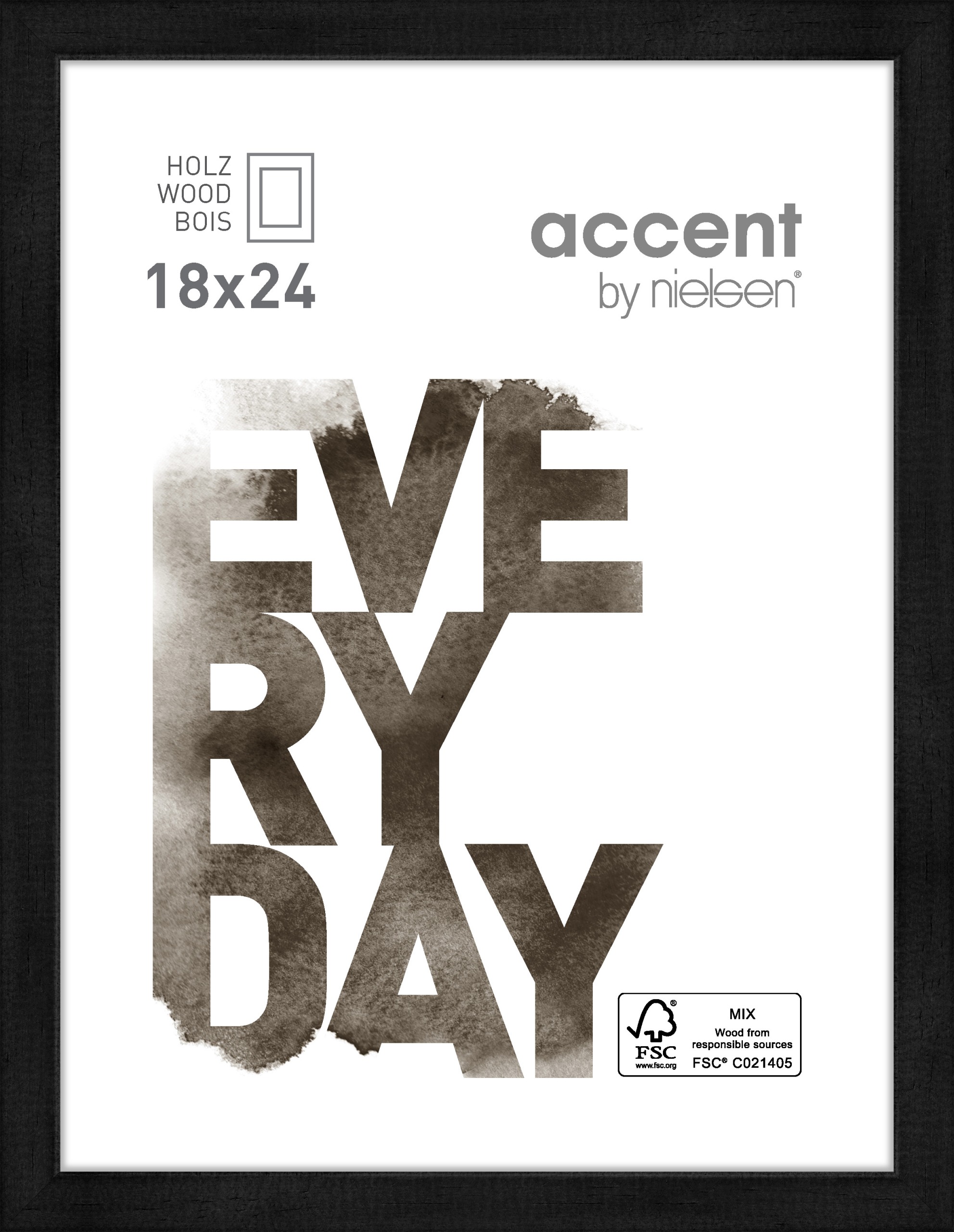 Accent by Nielsen Holz Bilderrahmen Zoom ca. 18x24cm in Farbe Black