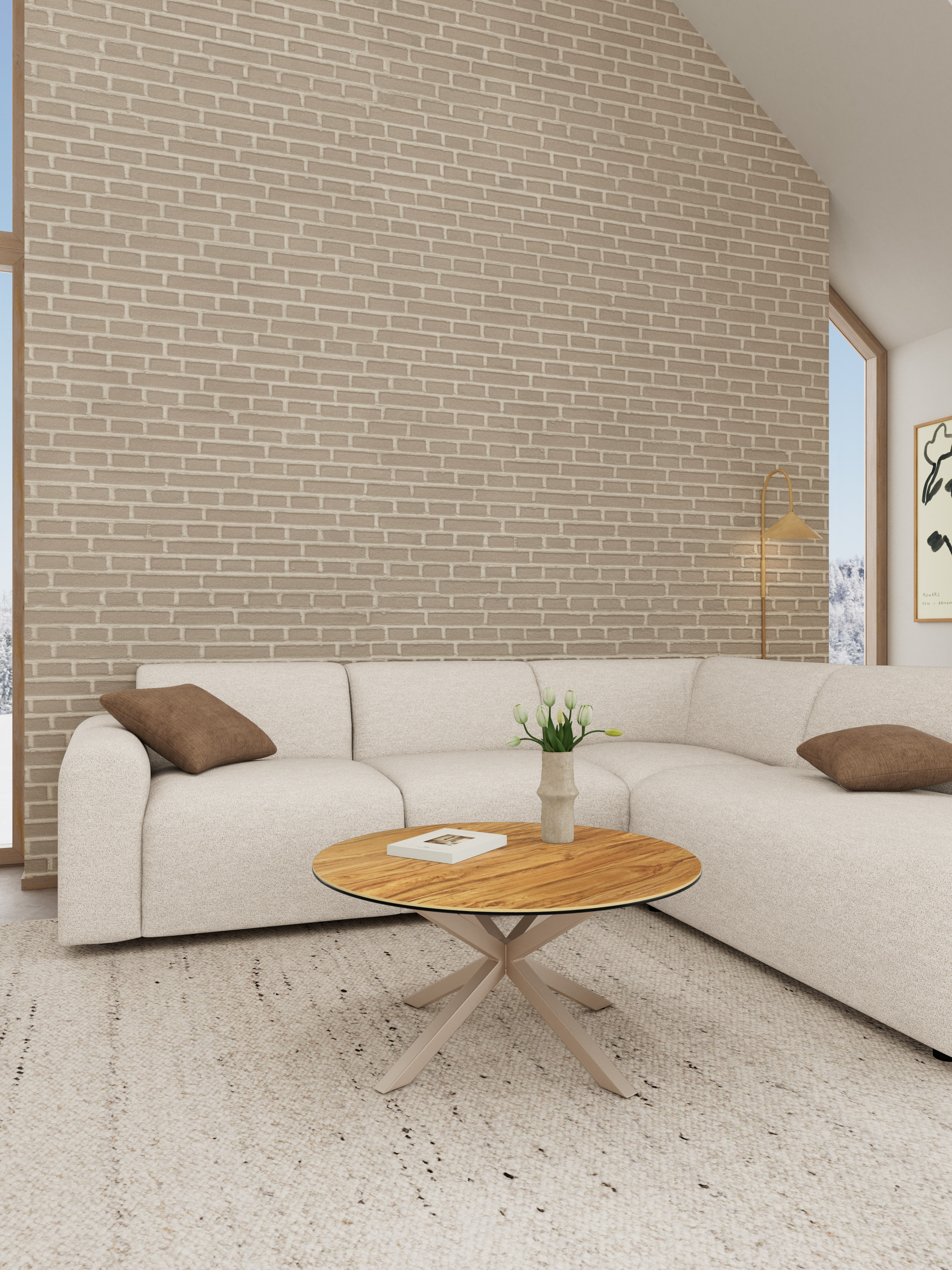 Couchtisch HEAVEN in Platte Keramik Wildeiche